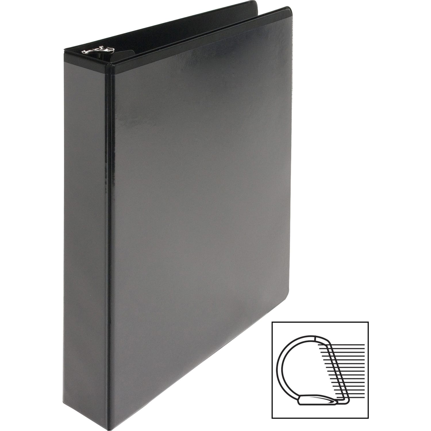 Business Source Basic View 3-Ring Binder, 1 1/2in D-Rings, Black - Image 3