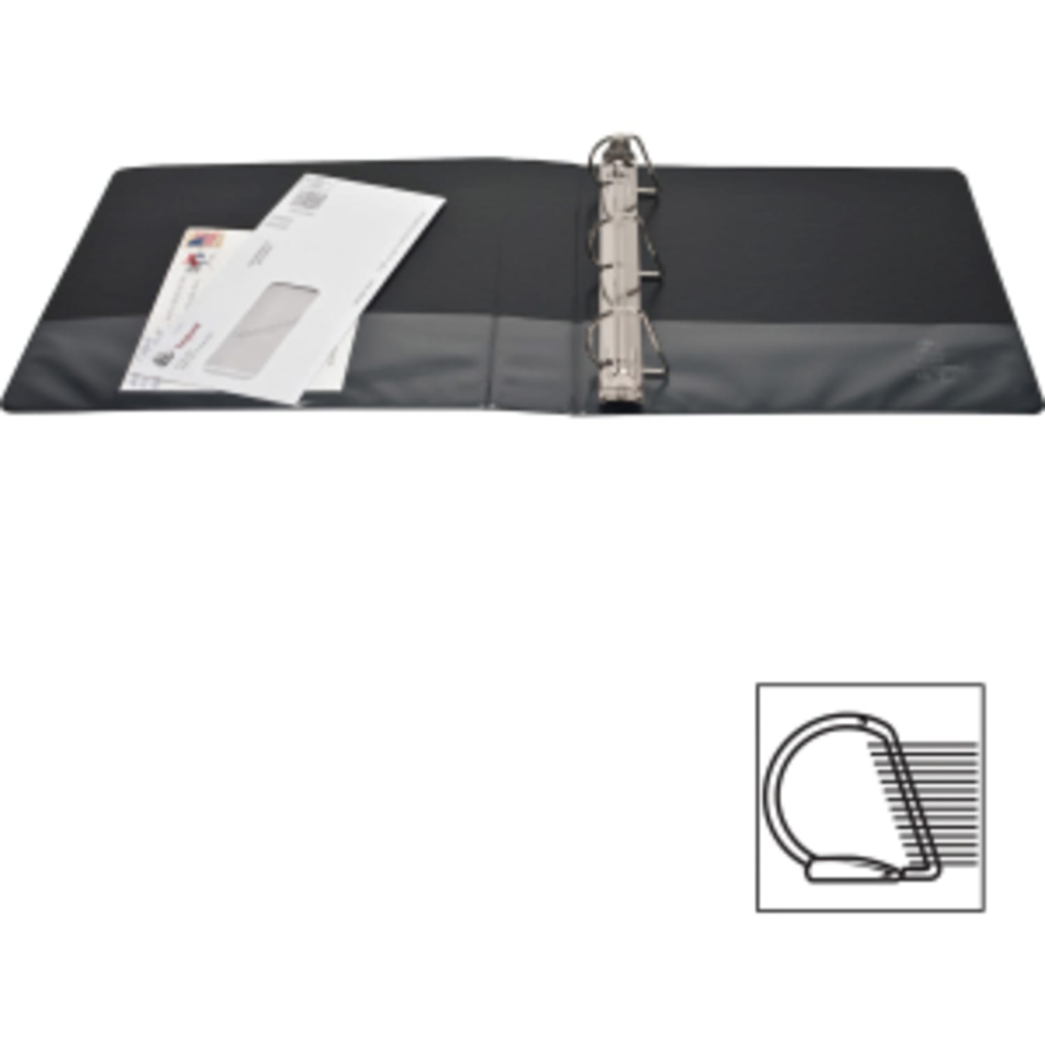 Business Source Basic View 3-Ring Binder, 1 1/2in D-Rings, Black - Image 4