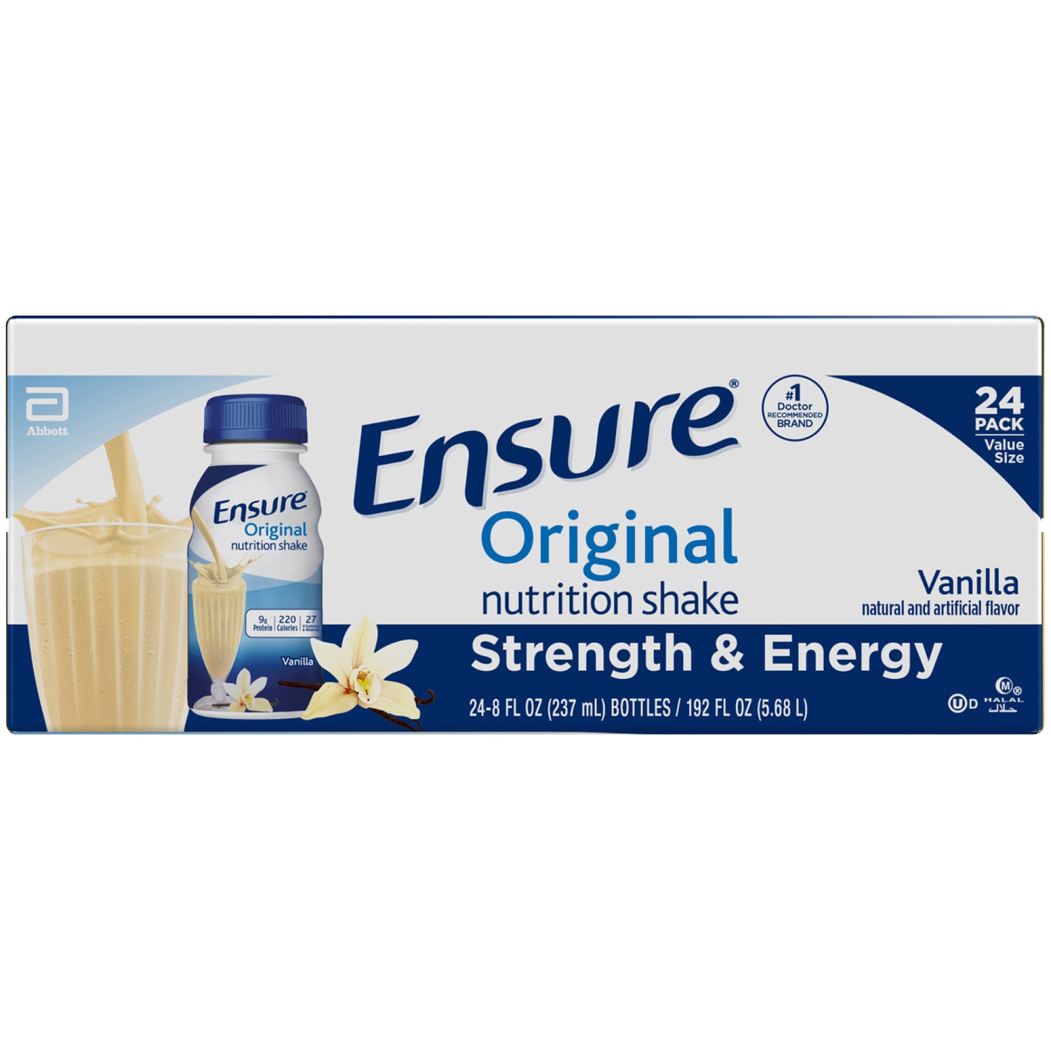 ENSURE PLUS Original Vanilla Meal Replacement Nutrition Shakes, 8 Oz, Pack Of 24 Bottles - Image 4