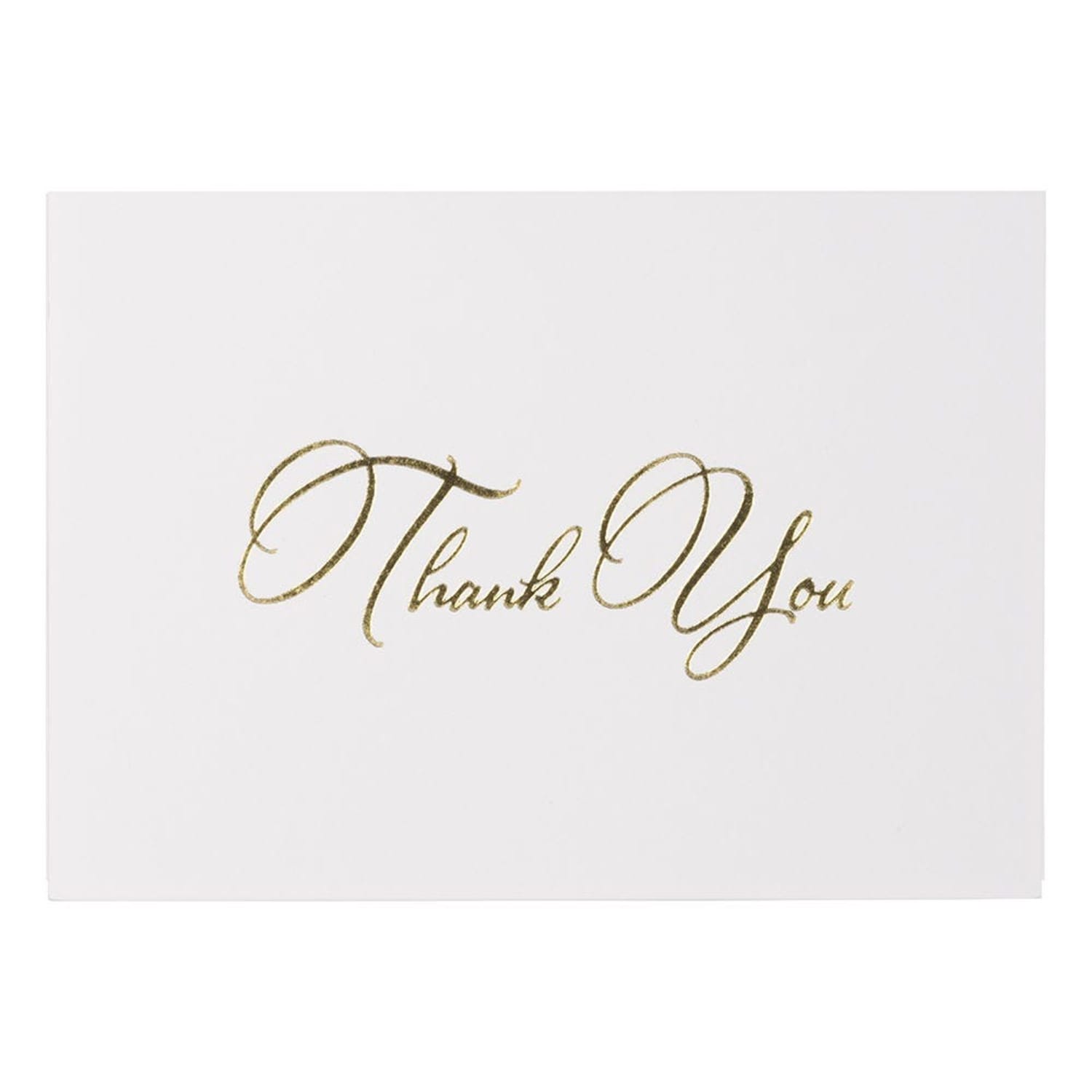 JAM Paper Thank You Card Sets, 4-7/8in x 3-3/8in, White Cards With Gold Script And Anthracite Stardream Envelopes, Pack Of 25 Cards And Envelopes - Image 3