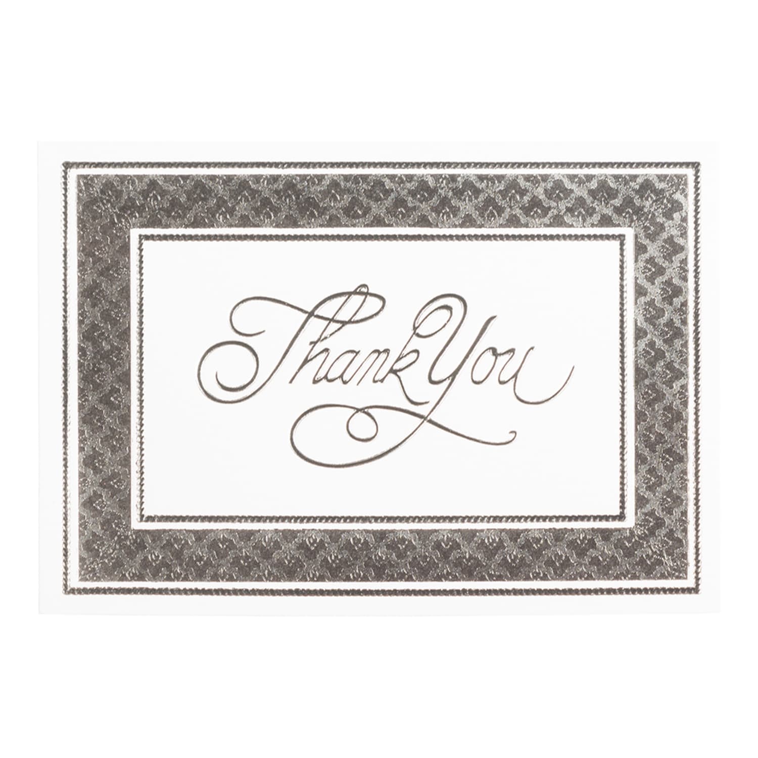 JAM Paper Thank You Card Set, Silver Stardream with Silver Border, Set Of 25 Cards And 25 Envelopes - Image 3