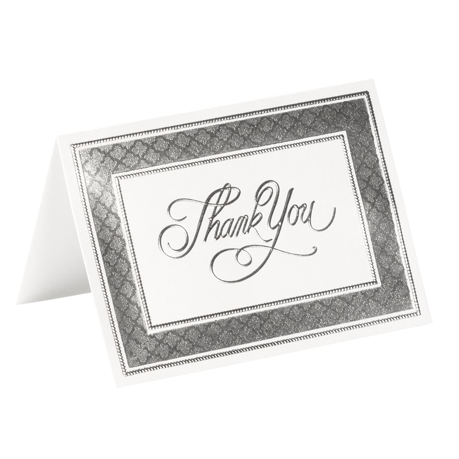JAM Paper Thank You Card Set, Silver Stardream with Silver Border, Set Of 25 Cards And 25 Envelopes - Image 4