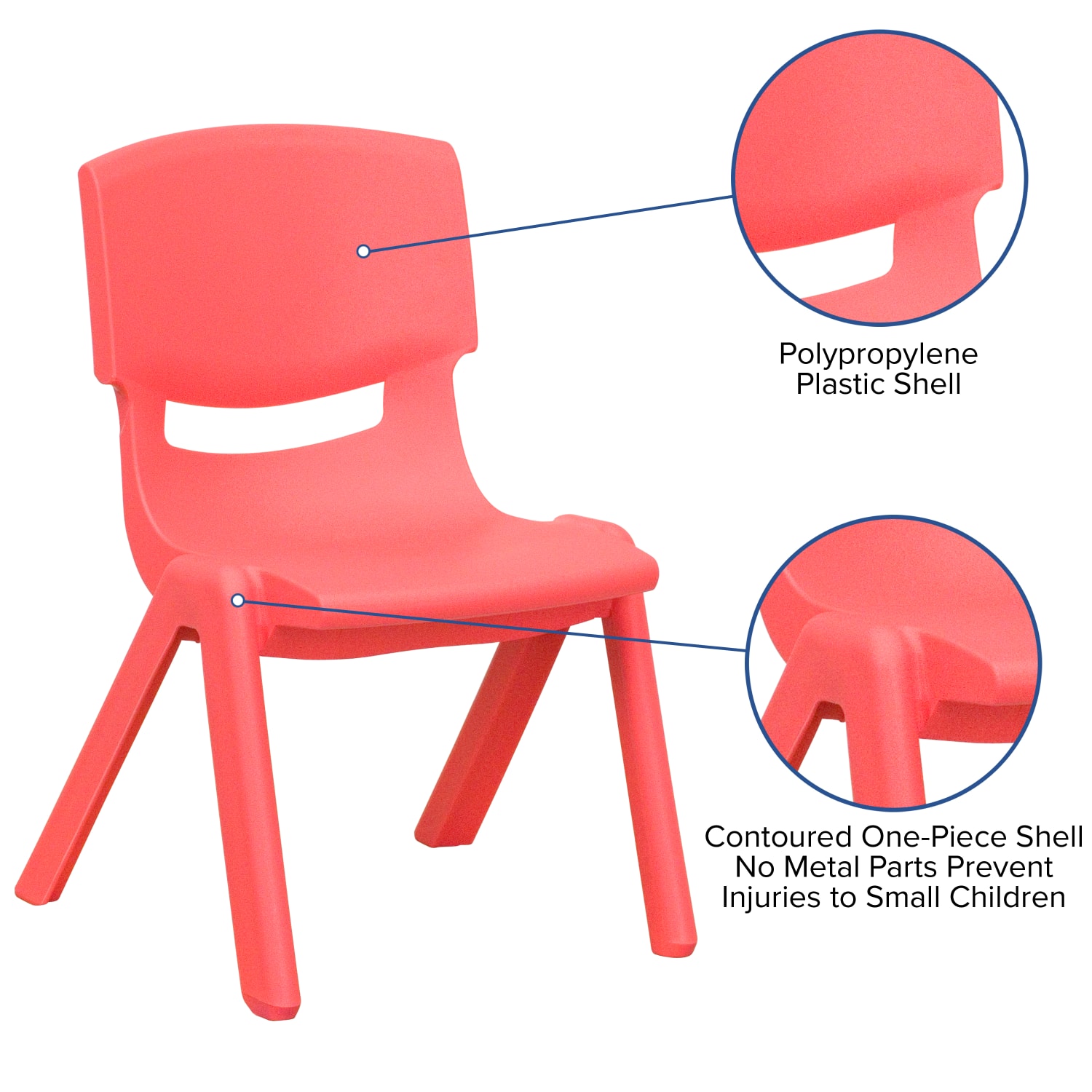 Flash Furniture Plastic Stackable School Chairs With 10 12in Seat Height Red Set Of 4 Chairs PopularChairscom