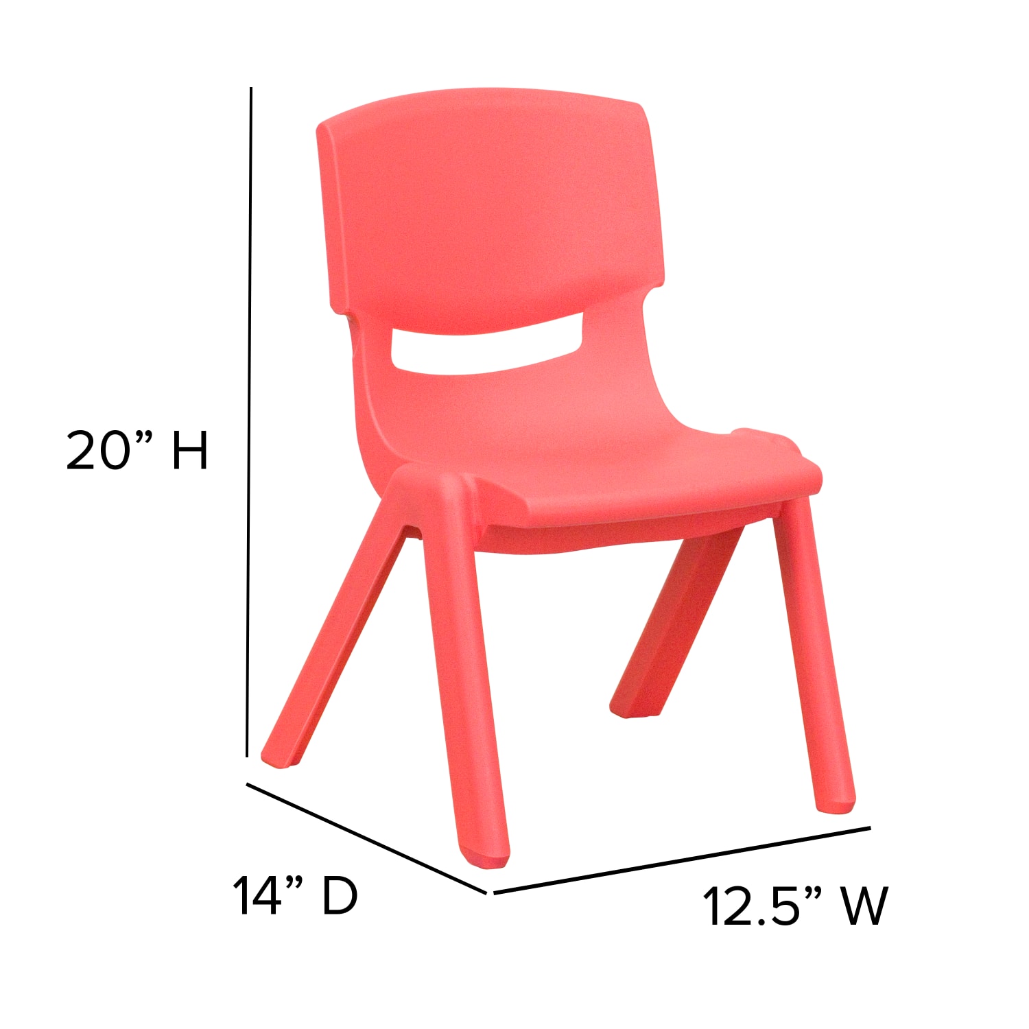 Flash Furniture Plastic Stackable School Chairs With 10 12in Seat Height Red Set Of 4 Chairs PopularChairscom