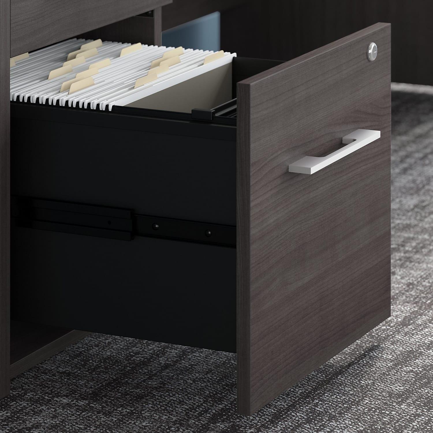 Bush Business Furniture Office 500 72inW U-Shaped Executive Corner Desk With Drawers, Storm Gray, Standard Delivery - Image 6