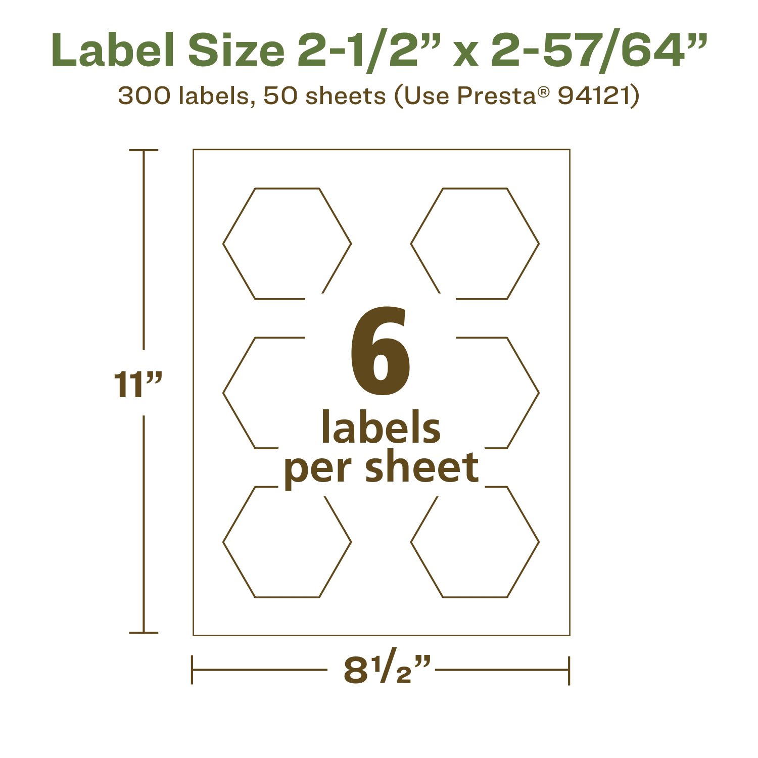 Avery Recycled Paper Labels, 94121-EWMP50, Hexagon, 2-1/2in x 2-57/64in, White, Pack Of 300 - Image 6