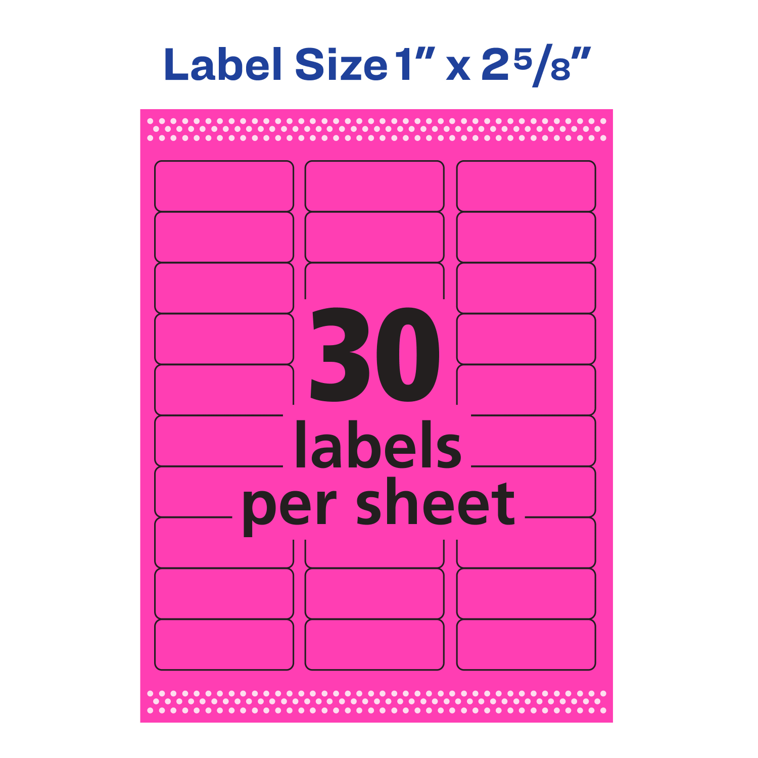 Avery High-Visibility Permanent Laser ID Labels, 5970, 1in x 2 5/8in, Neon Magenta, Pack Of 750 - Image 5