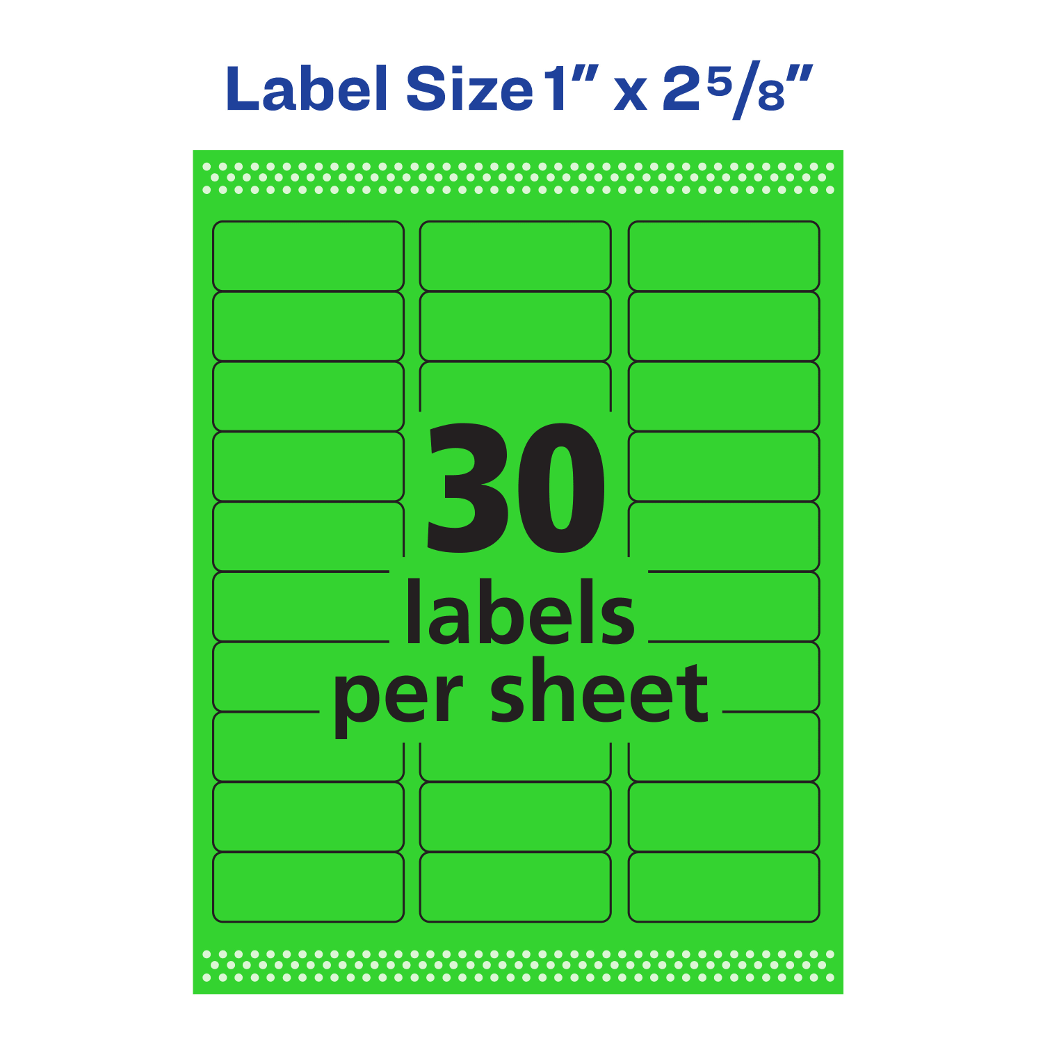 Avery High-Visibility Permanent Laser ID Labels, 5971, 1in x 2 5/8in, Neon Green, Pack Of 750 - Image 6