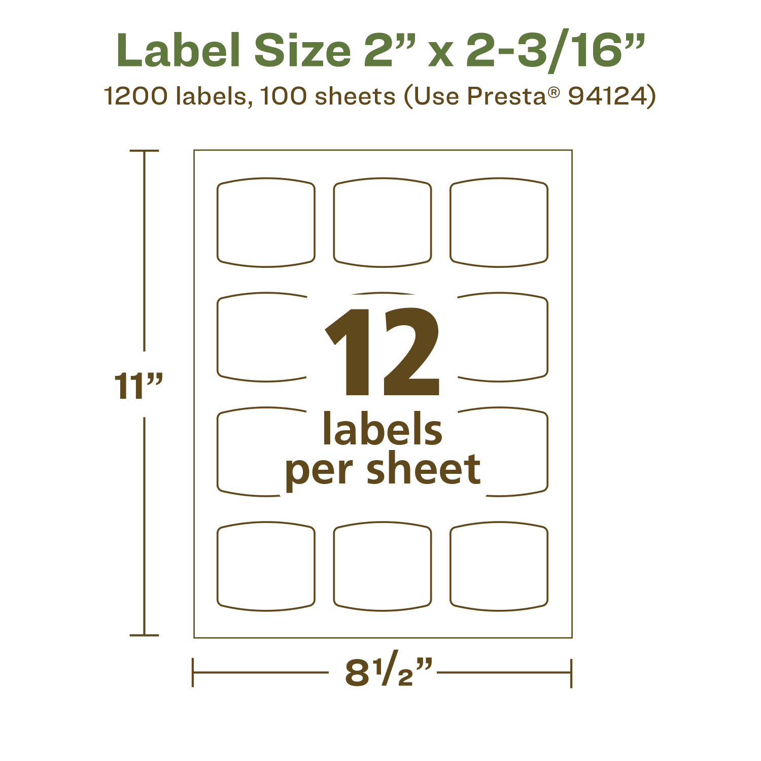 Avery Recycled Paper Labels, 94124-EWMP100, Arched Square, 2in x 2-3/16in, White, Pack Of 1200 - Image 6