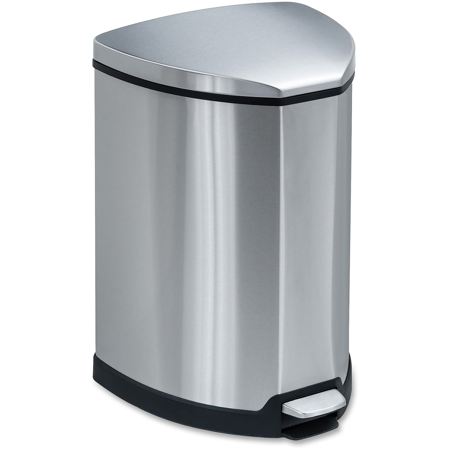 Safco Hands-Free Step-On Receptacle, 4-Gallon, Silver - Image 4