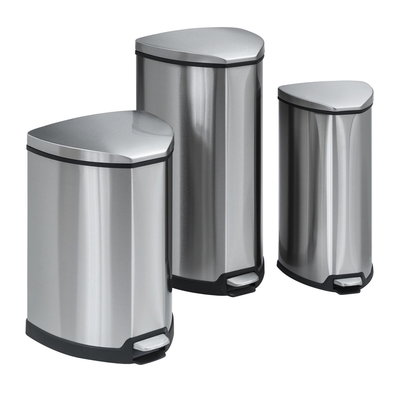 Safco Hands-Free Step-On Receptacle, 10-Gallon, Silver - Image 3