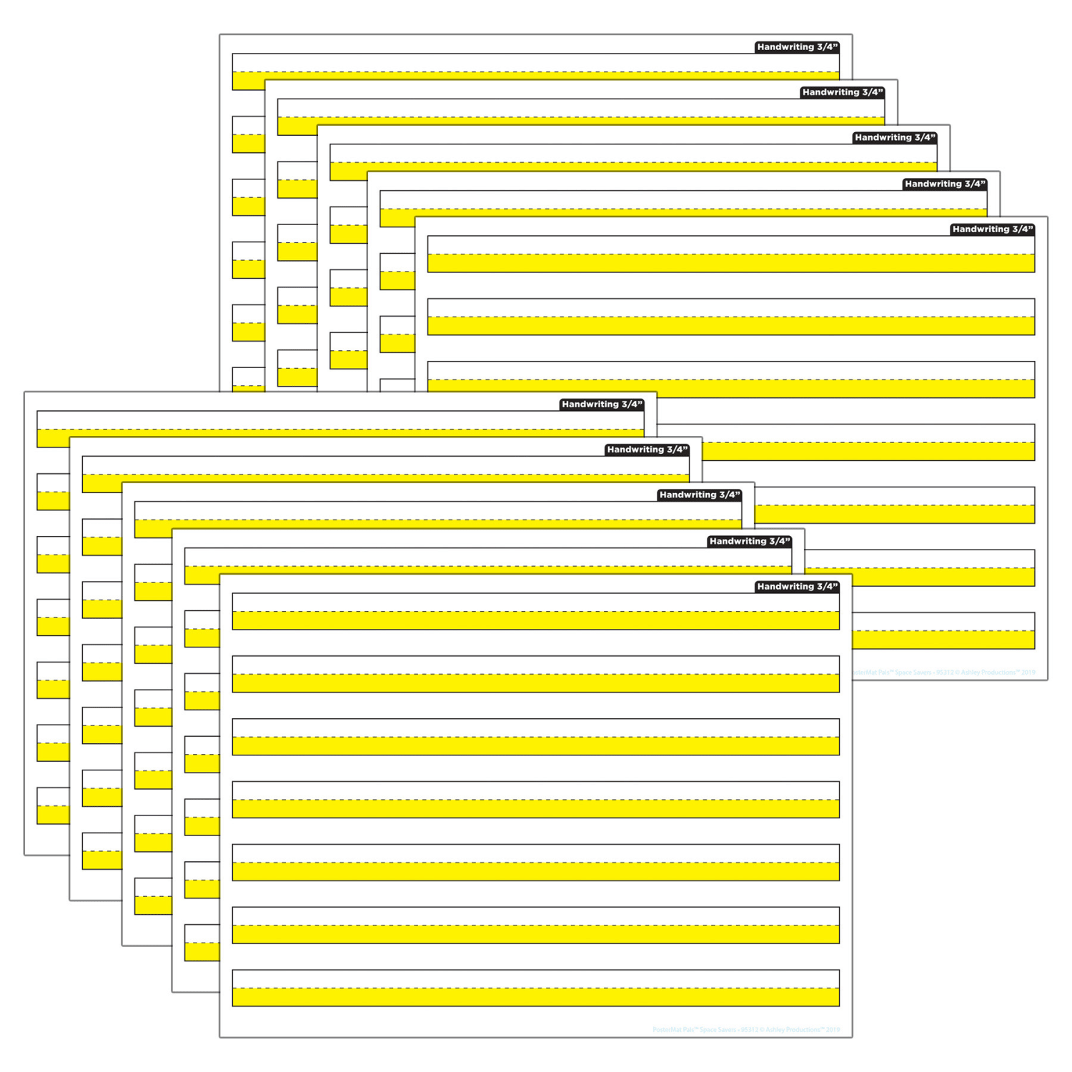 3/4in Handwriting Highlighted Yellow