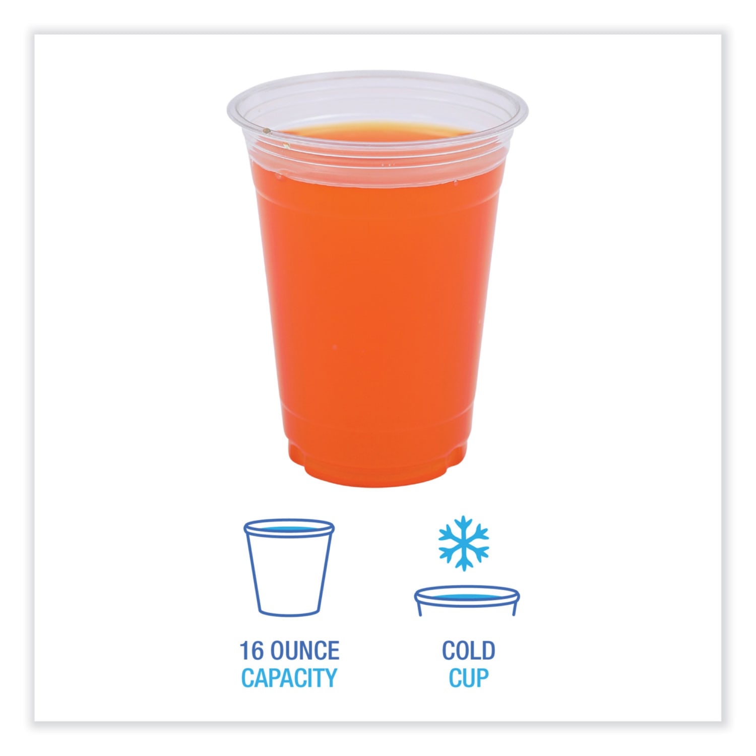 Boardwalk Plastic Cold Cups, 16 Oz, Clear, 50 Cups Per Sleeve, Carton Of 20 Sleeves - Image 5