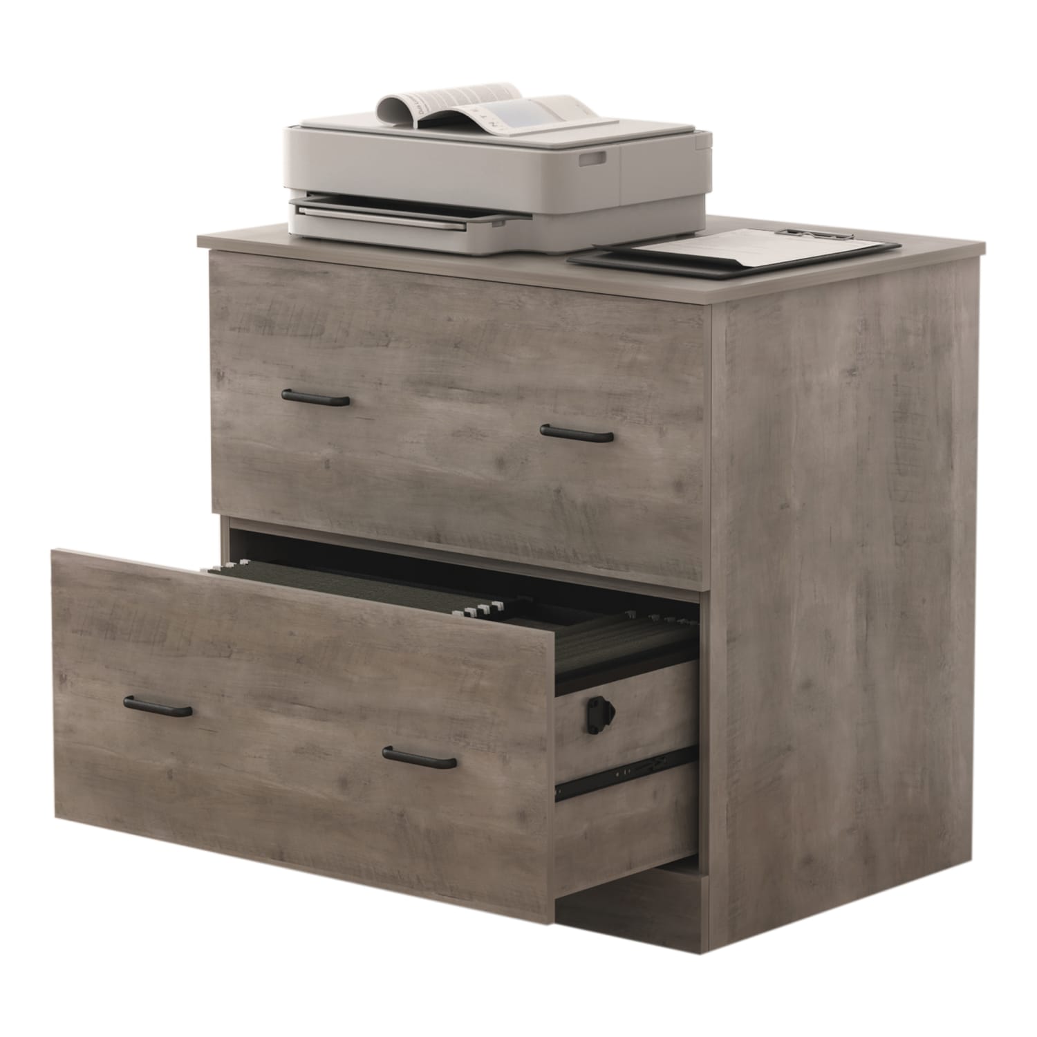 Realspace Peakwood 30-1/2inW x 21-4/5inD Lateral 2-Drawer File Cabinet, Smoky Brown - Image 3