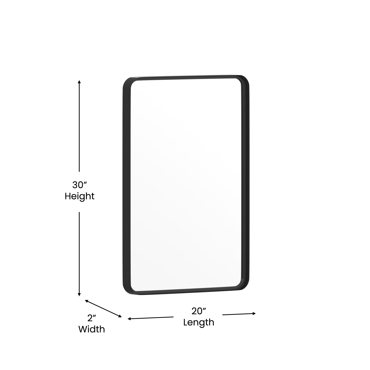 Flash Furniture Janinne Rectangular Decorative Wall Mirror, 30inH x 20inW x 2inD, Black - Image 6