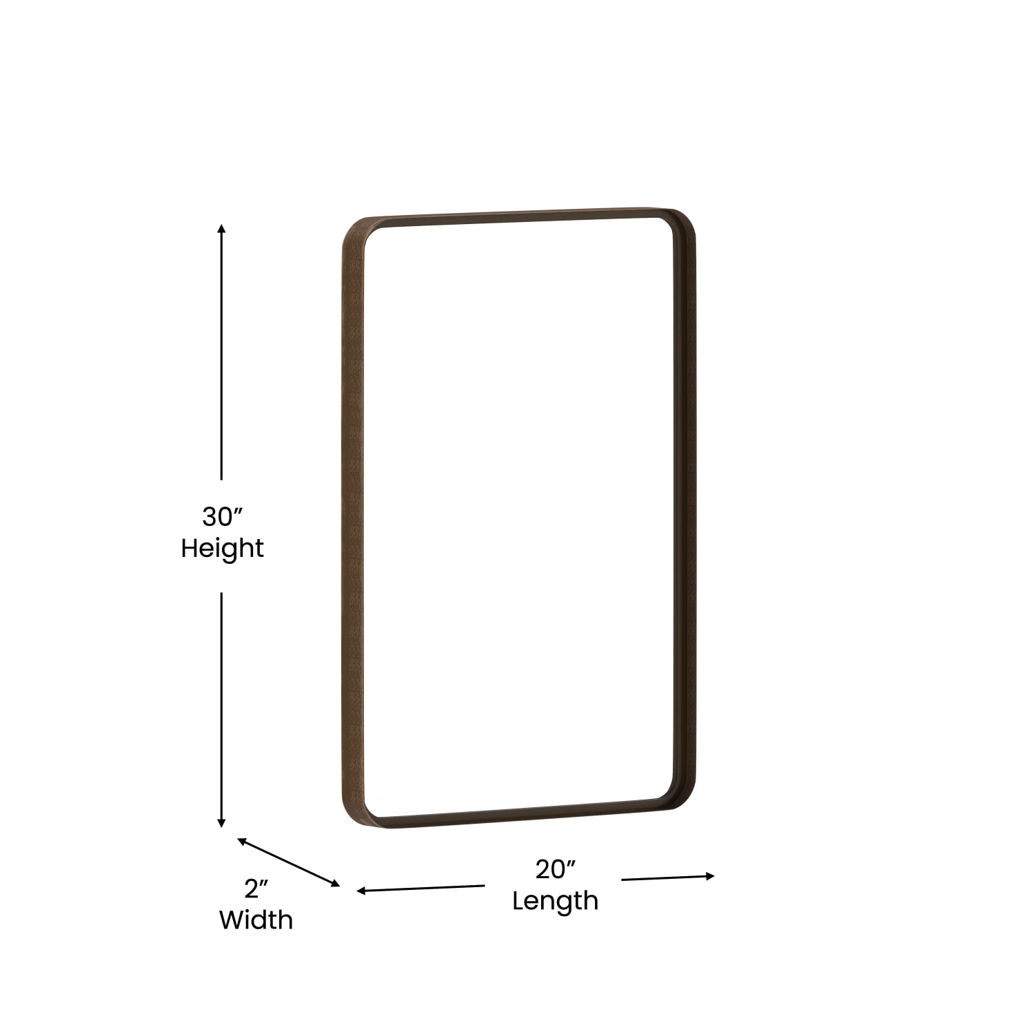 Flash Furniture Janinne Rectangular Decorative Wall Mirror, 30inH x 20inW x 2inD, Brushed Bronze - Image 6
