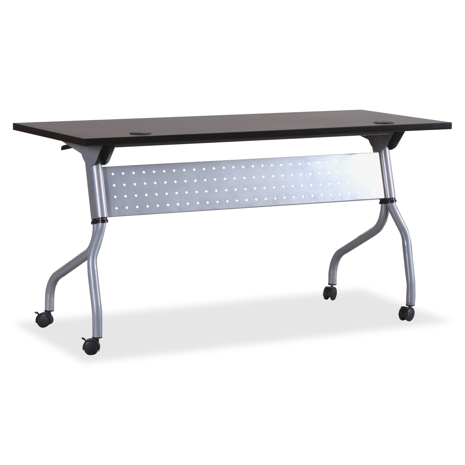 Lorell Flip Top Training Table, 60inW, Espresso/Silver - Image 3