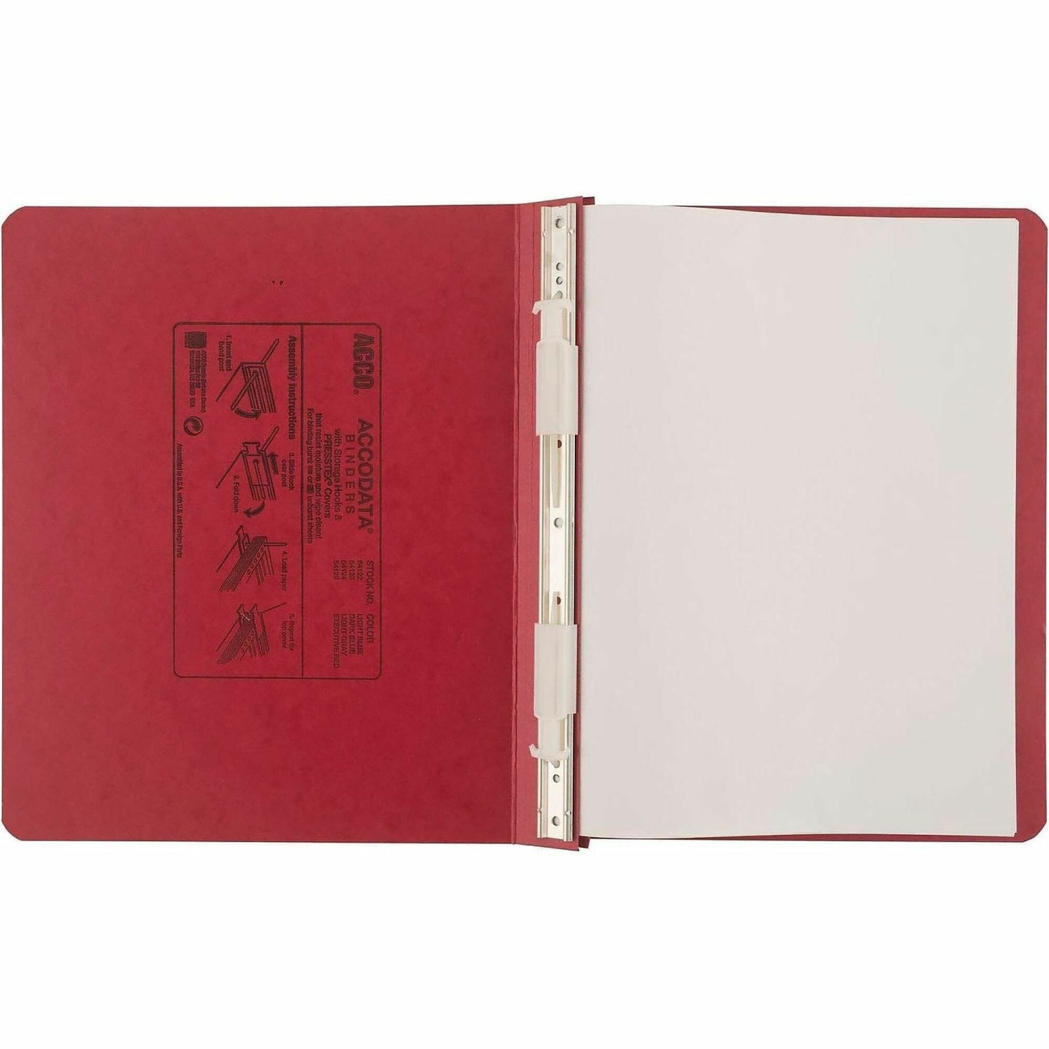 Wilson Jones Presstex Data Binder With Retractable Hooks, 60% Recycled, Red - Image 3