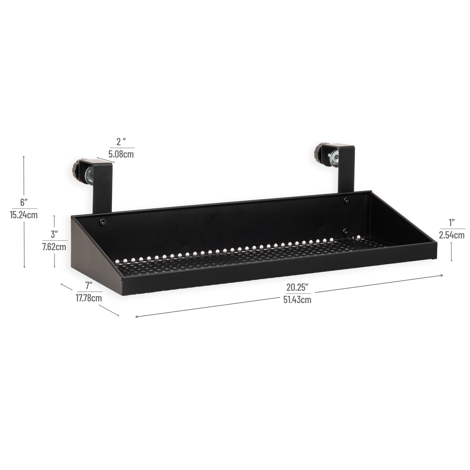 Mind Reader Hanging Cubicle Shelf, 7in x 20-1/4in, Black - Image 4