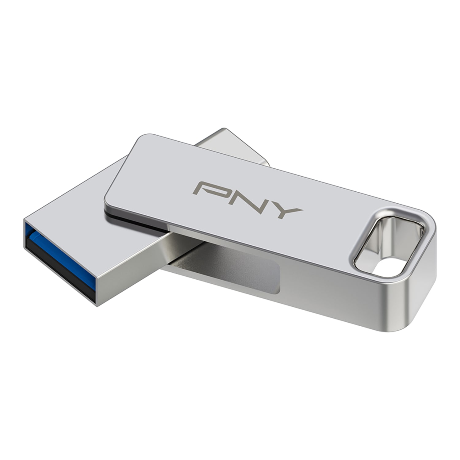 PNY DUO LINK USB 3.2 Type-C Dual Flash Drive, 64GB, Silver - Image 3
