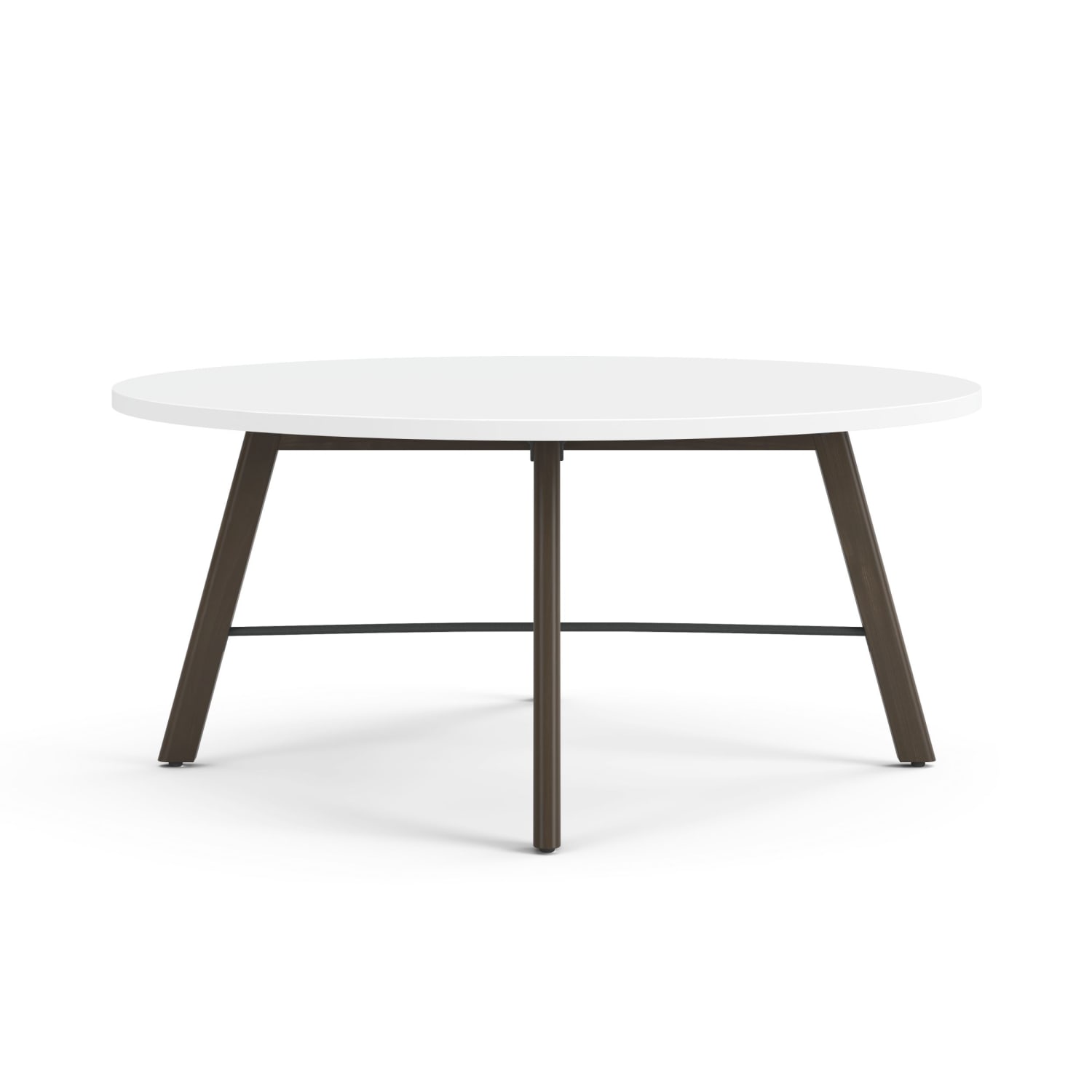 HON Scramble Wood Round Coffee Table, 16inH x 36inW x 36inD, Designer White/Florence Walnut - Image 3