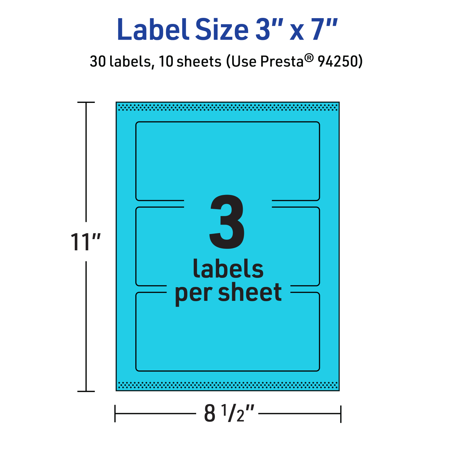 Avery Print-To-The-Edge Labels With Sure Feed Technology, 94250-BBP10, Rectangle, 3in x 7in, Matte Bright Blue, Pack of 30 - Image 6