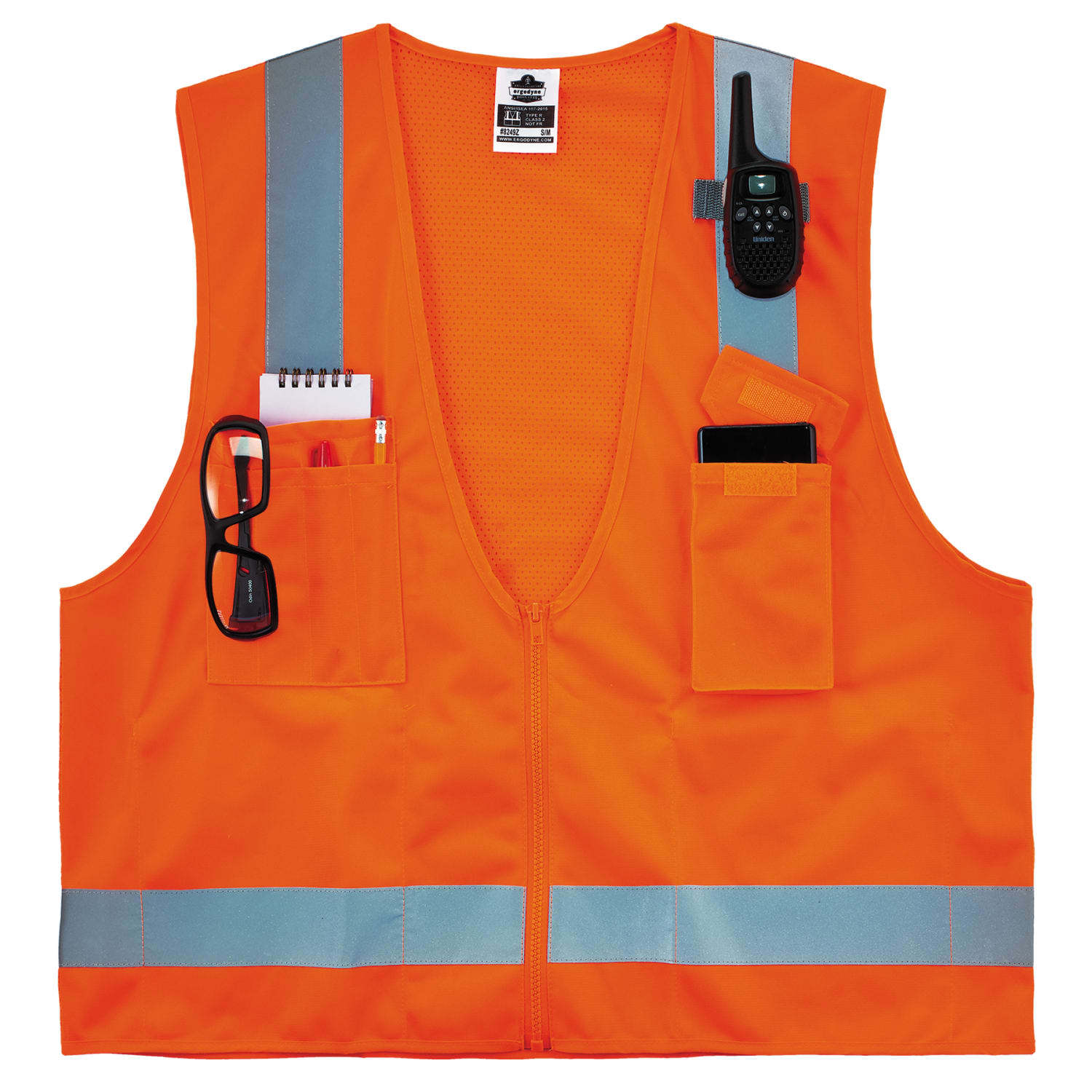 Ergodyne GloWear Surveyors Mesh Hi-Vis Class 2 Safety Vest, 4X, Orange - Image 4