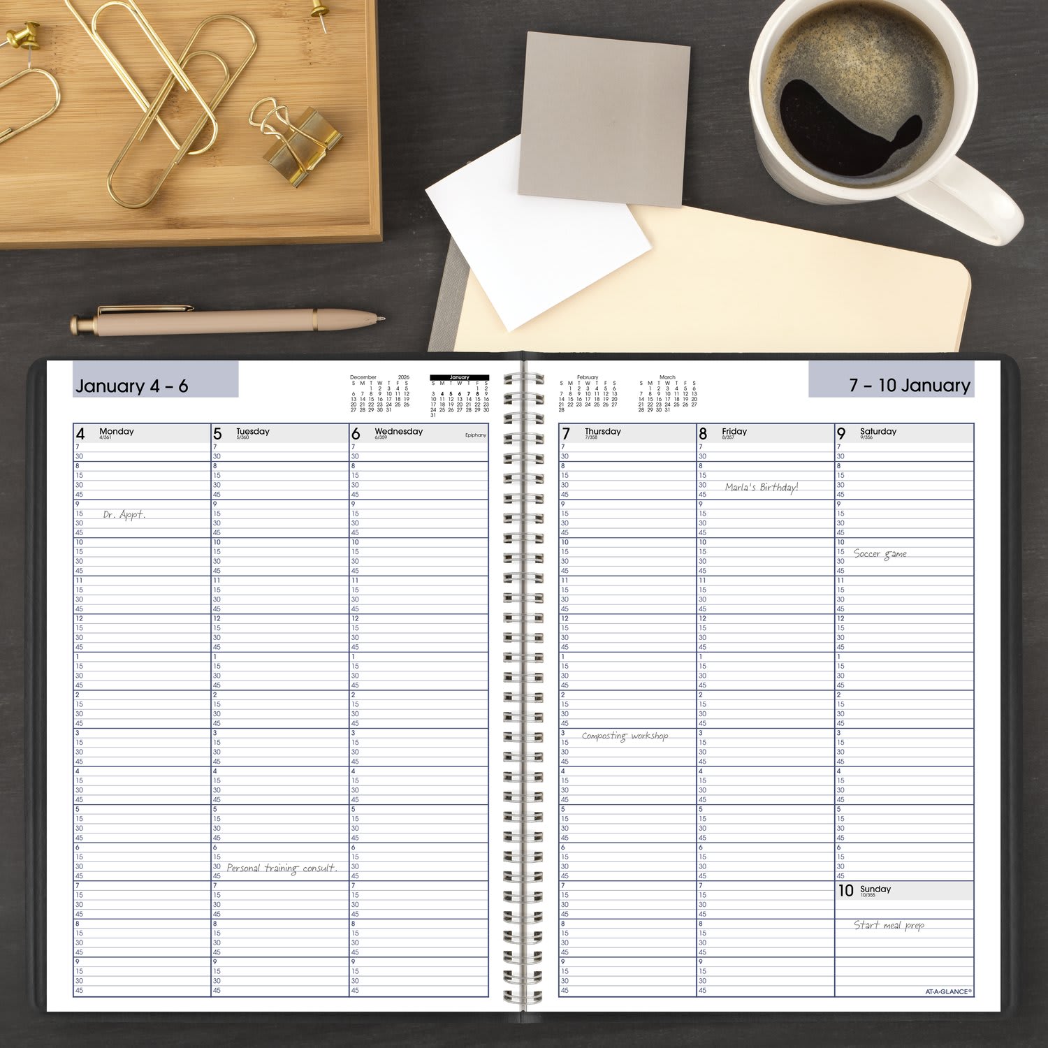 AT-A-GLANCE DayMinder 2027 Weekly Appointment Book Planner, Black, Large, 8in x 11in - Image 3