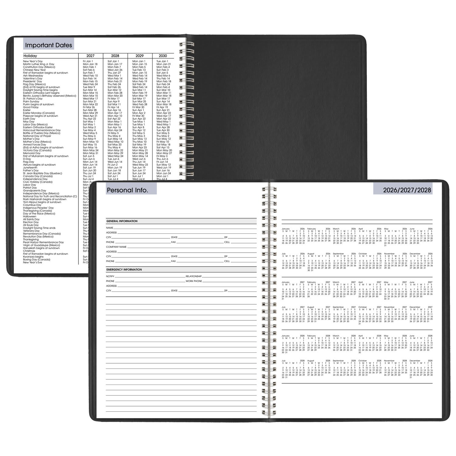 AT-A-GLANCE DayMinder 2027 Weekly Appointment Book Planner, Black, Large, 8in x 11in - Image 6