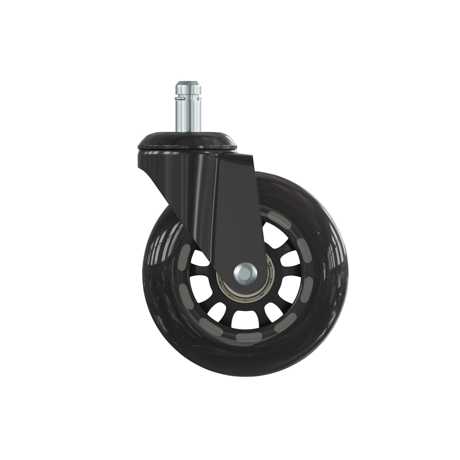 Flash Furniture Non-Marring Polyurethane Replacement Wheels With Ball Bearing Motion for Gaming And Home Office Chairs, Black/Clear, Set Of 5 Wheels - Image 13