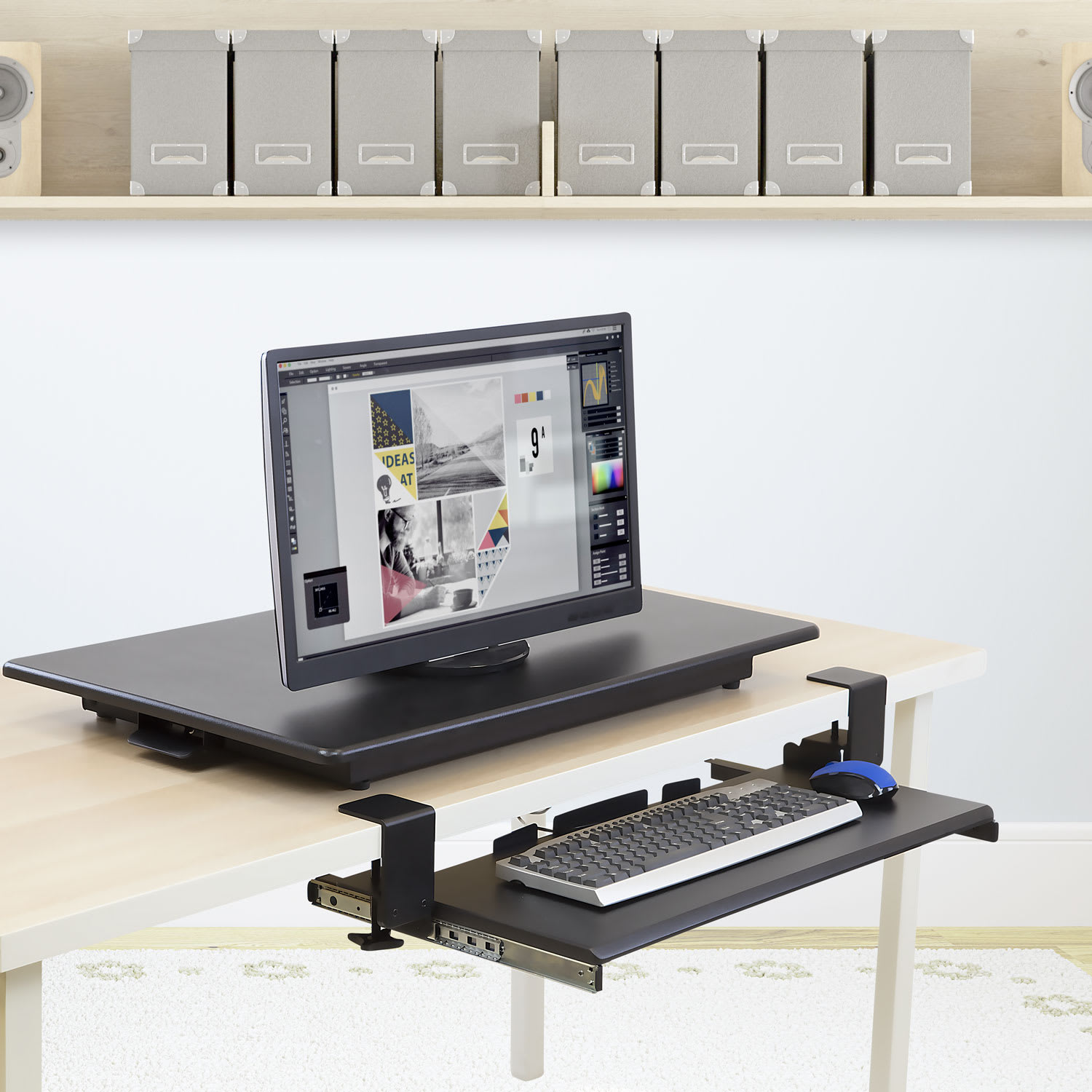 Mount-It! Clamp Keyboard Tray, 12inH x 4inW x 29inD, Black, MI-7143 - Image 6