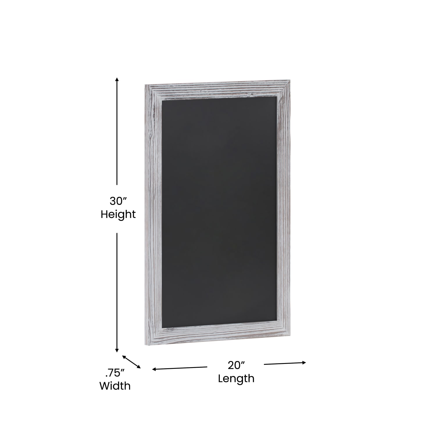 Flash Furniture Canterbury Wall-Mounted Magnetic Chalkboard Sign With Eraser, Porcelain Steel, 30inH x 20inW x 3/4inD, White Washed Frame - Image 6