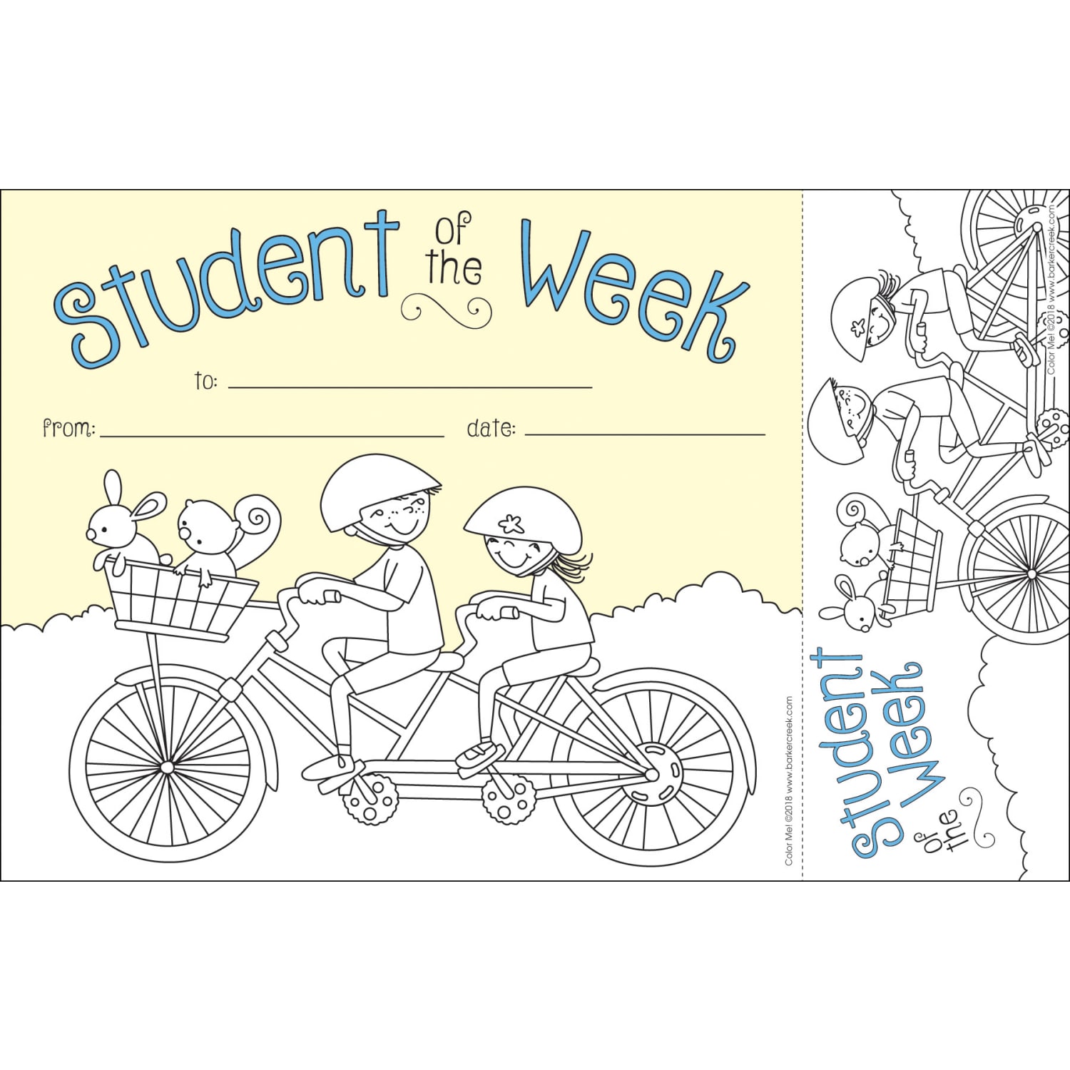 Barker Creek Color Me! Awards And Bookmarks Set, Student Of The Week - Image 3