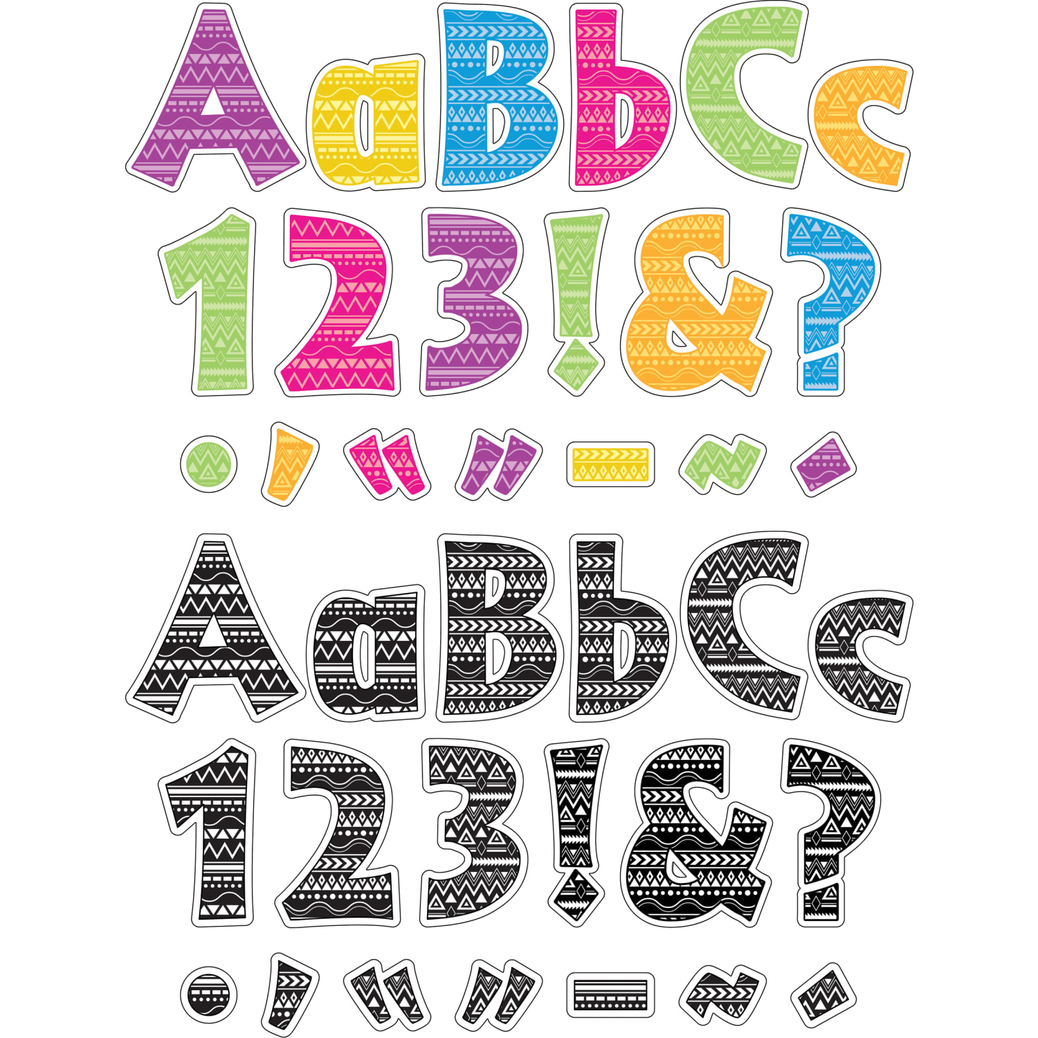 Barker Creek Letter And Number Pop Outs, 4in, Kai Ola/Boho Chic, 255 Letters And Numbers Per Pack, Set Of 2 Packs - Image 5