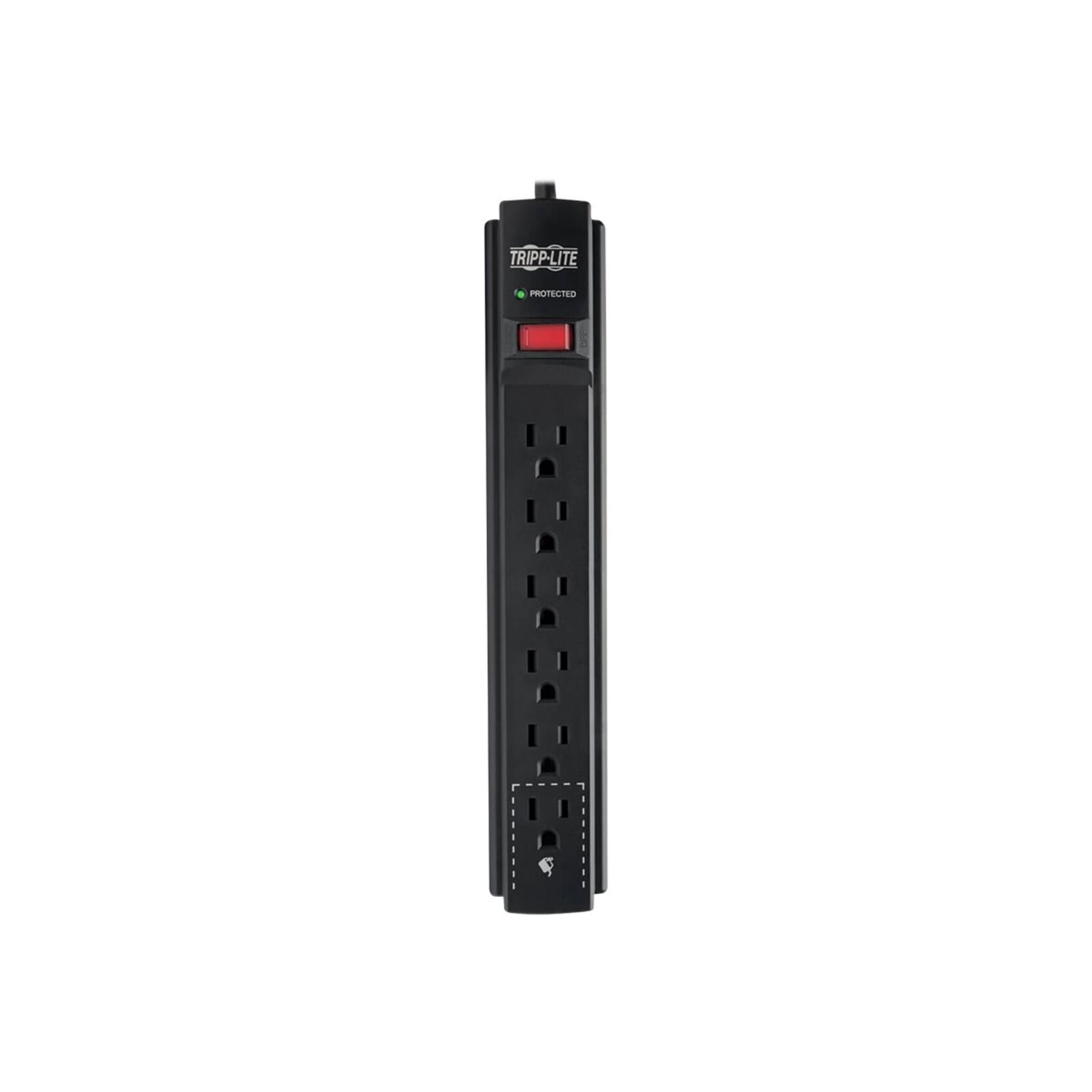 Tripp Lite Surge Protector Power Strip 6 Outlet 15 " Cord Black 790 J - Surge protector - 15 A - AC 120 V - TLP615B