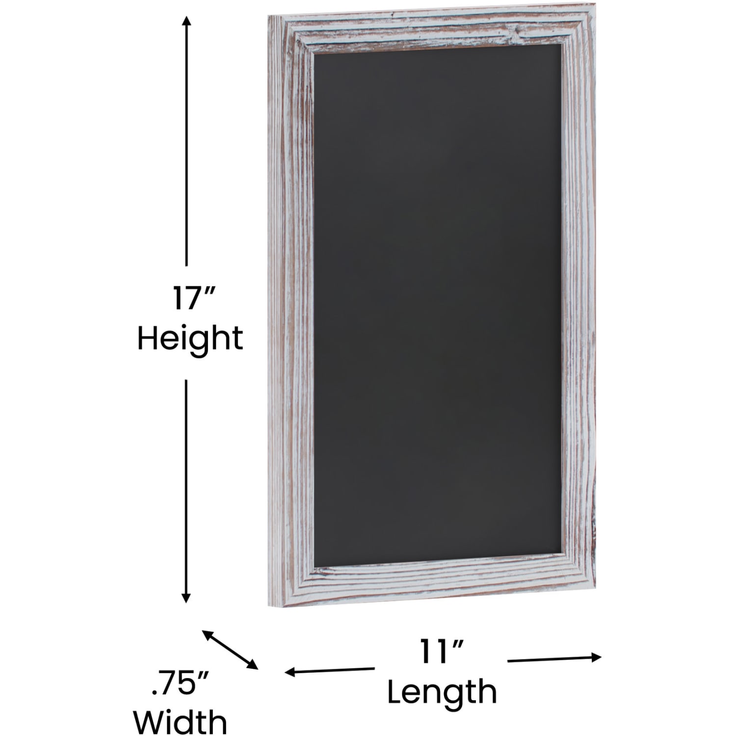 Flash Furniture Canterbury Magnetic Wall-Mount Chalkboard Sign With Eraser, Porcelain Steel, 17inH x 11inW x 3/4inD, White Washed Wood Frame - Image 6