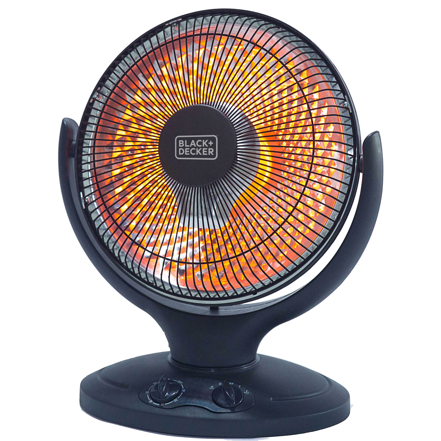 Black+Decker 800-Watt Radiant Dish Portable Heater, For Rooms Up To 161 Sq. Ft., Black