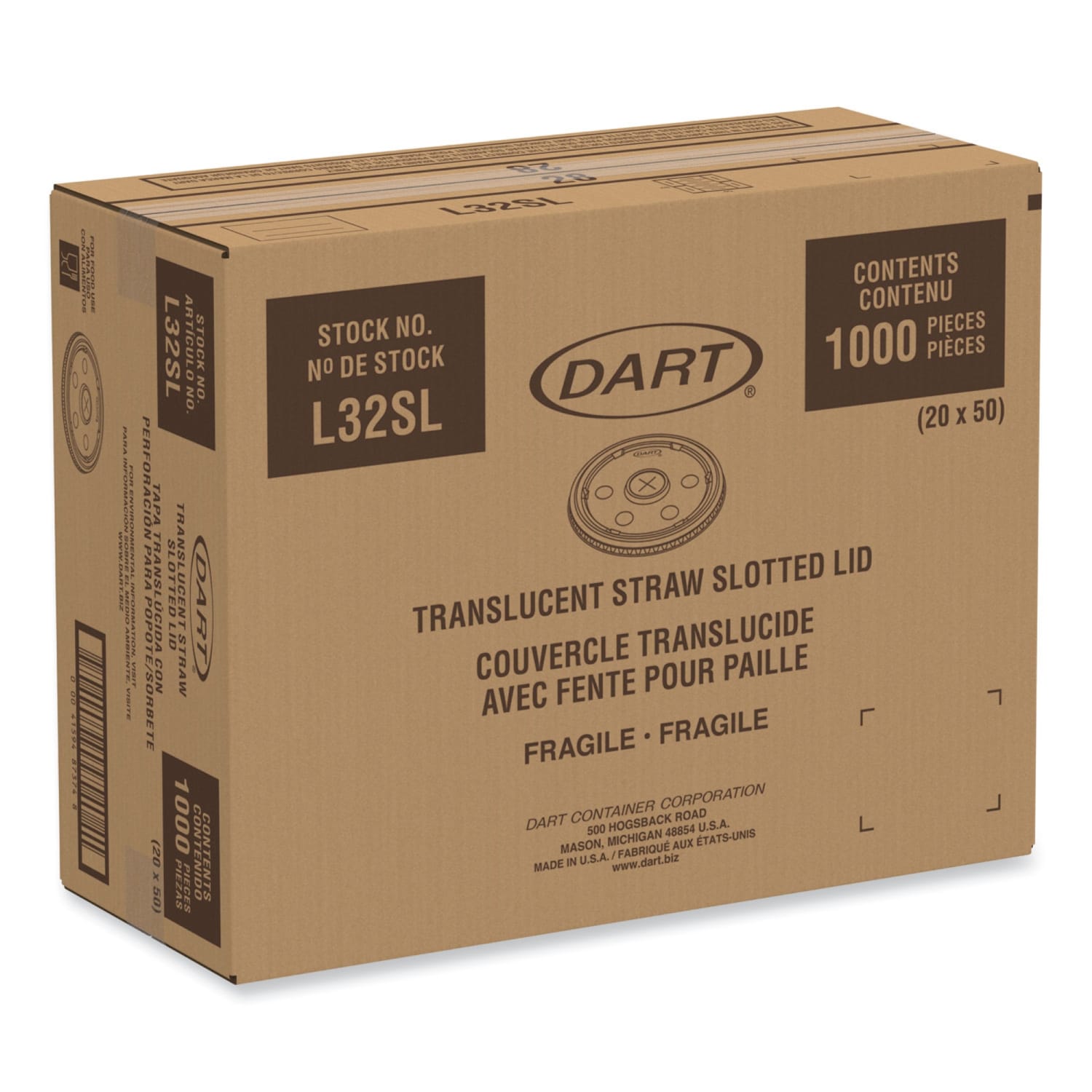 Dart Lids For Foam Cups And Containers, Fits 32-44 Oz Cups, Clear, Carton Of 1,000 Lids - Image 5