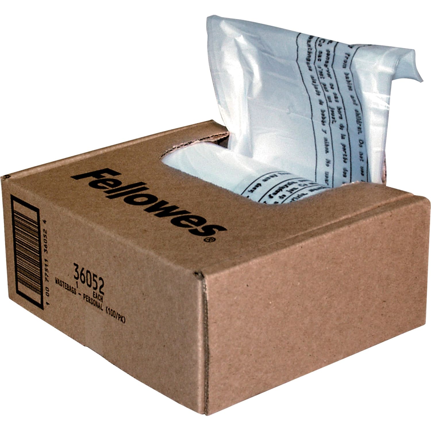 Fellowes Powershred Waste Bags, White, Carton Of 100 Bags - Image 3