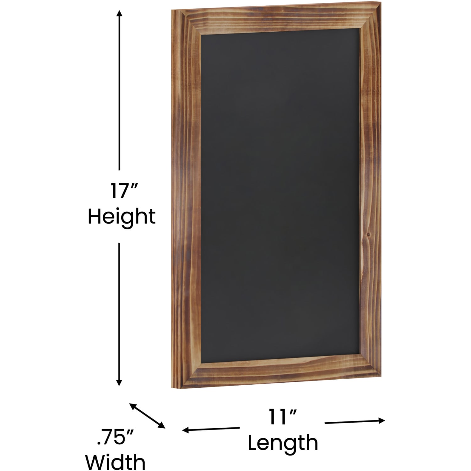 Flash Furniture Canterbury Magnetic Wall-Mount Chalkboard Sign With Eraser, Porcelain Steel, 17inH x 11inW x 3/4inD, Torched Brown Wood Frame - Image 6