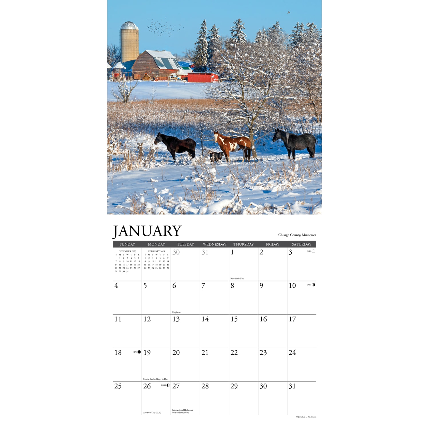 2026 Willow Creek Press Scenic Monthly Wall Calendar, 12in x 12in, Seasons of the Midwest, January To December, 52723 - Image 3