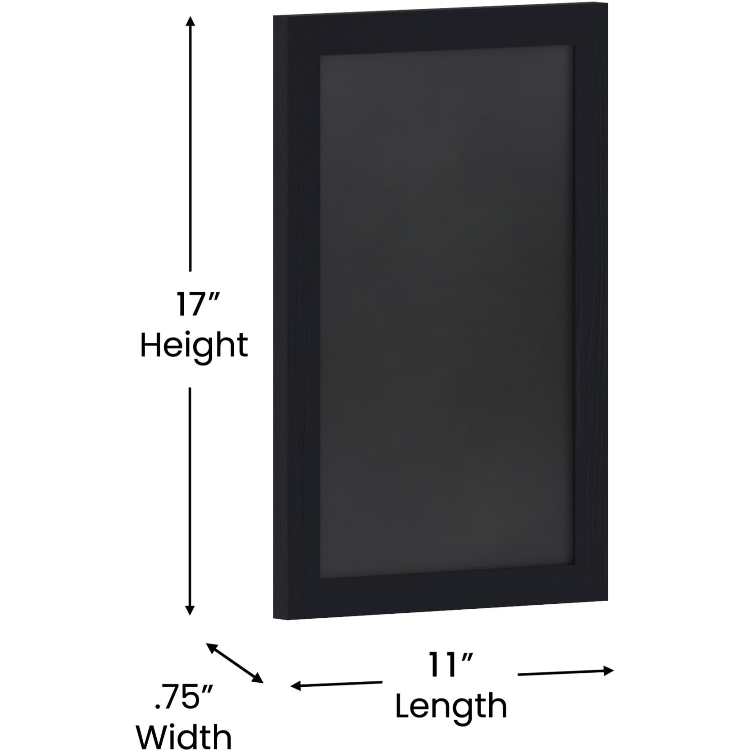 Flash Furniture Canterbury Magnetic Wall-Mount Chalkboard Sign With Eraser, Porcelain Steel, 17inH x 11inW x 3/4inD, Black Wood Frame - Image 6