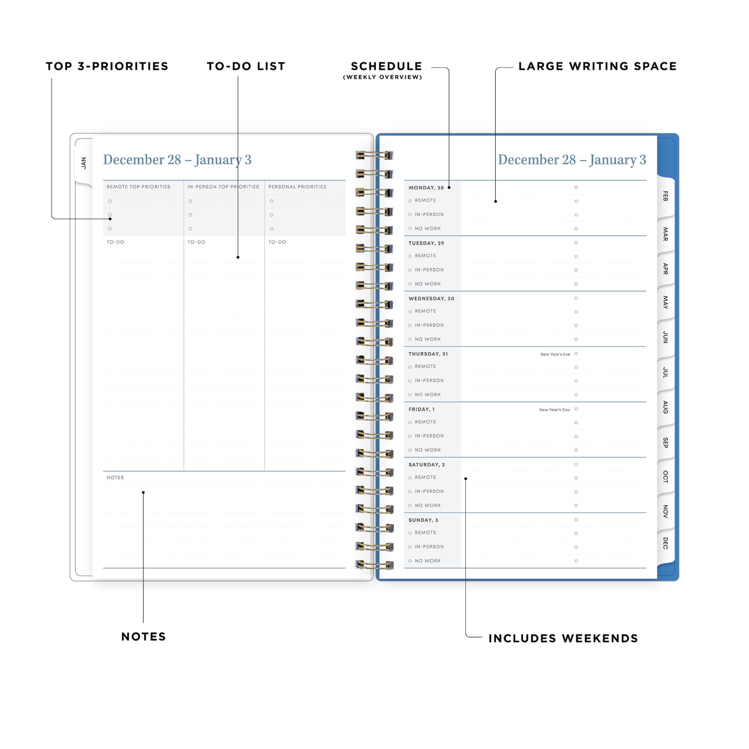 2027 Blue Sky Baritza Weekly/Monthly Planning Calendar, 5x8, 0%, Smooth Frosted PP, Jan-Dec, RY27 - Image 3