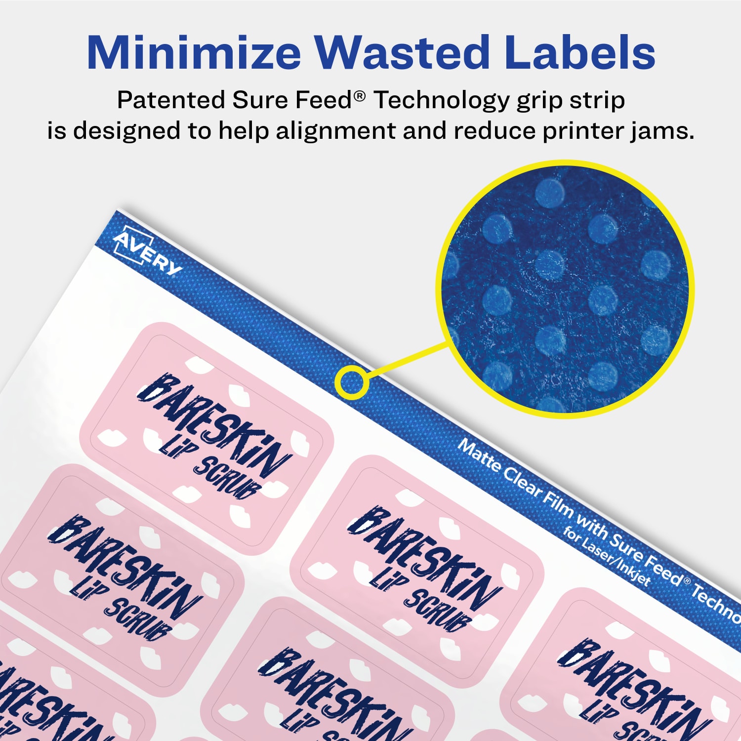 Avery Permanent Labels With Sure Feed, 94219-CMF100, Rectangle, 1in x 1-1/2in, Matte Clear, Pack Of 3,200 - Image 5