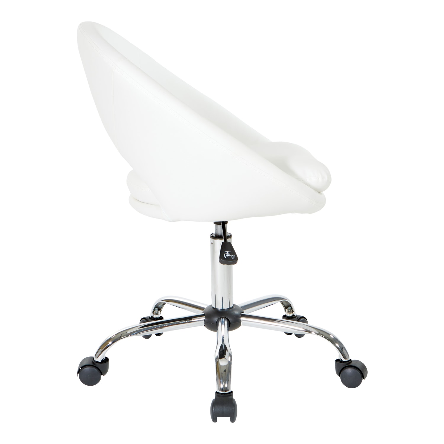 Office Star Milo Mid-Back Office Chair, White/Chrome - Image 4