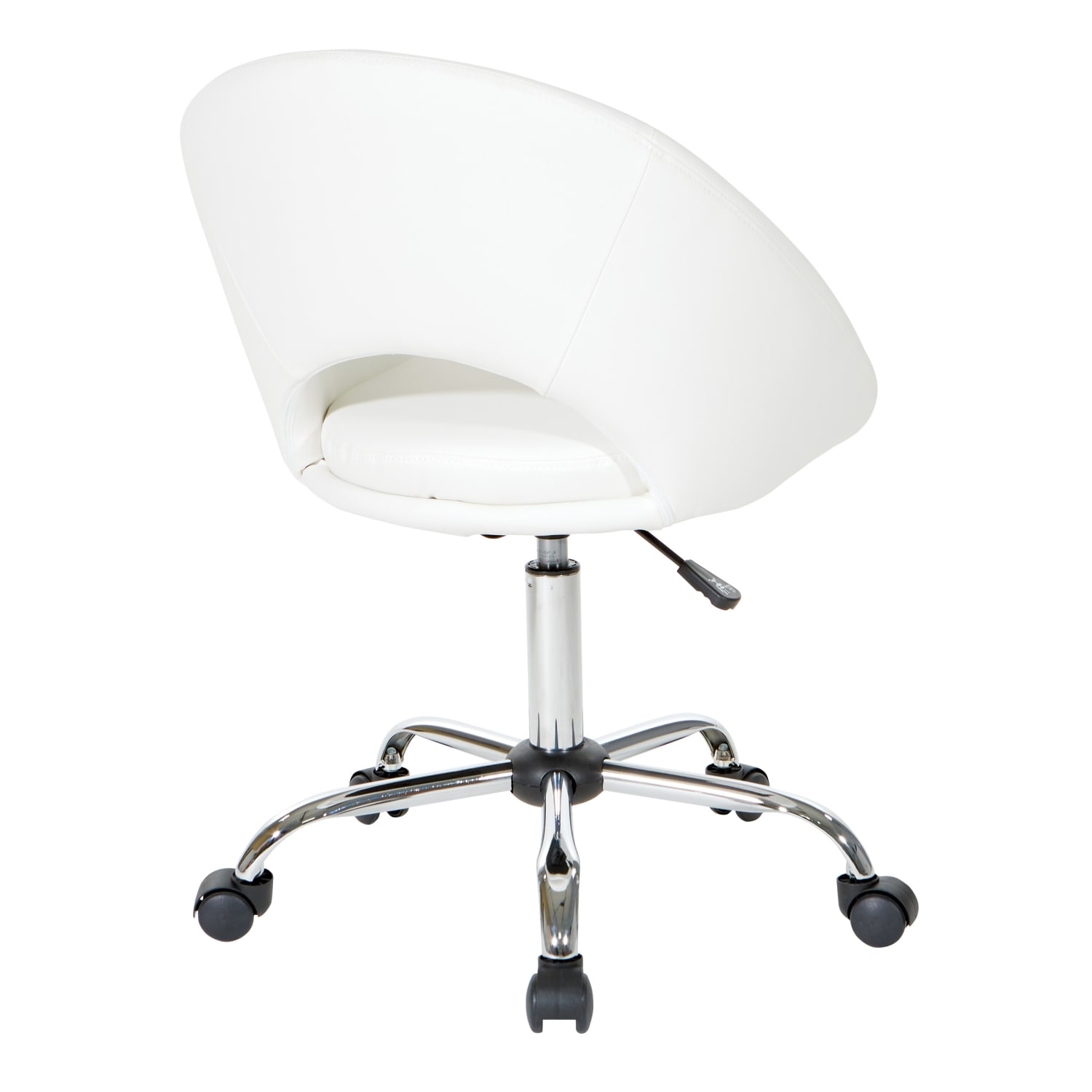 Office Star Milo Mid-Back Office Chair, White/Chrome - Image 5