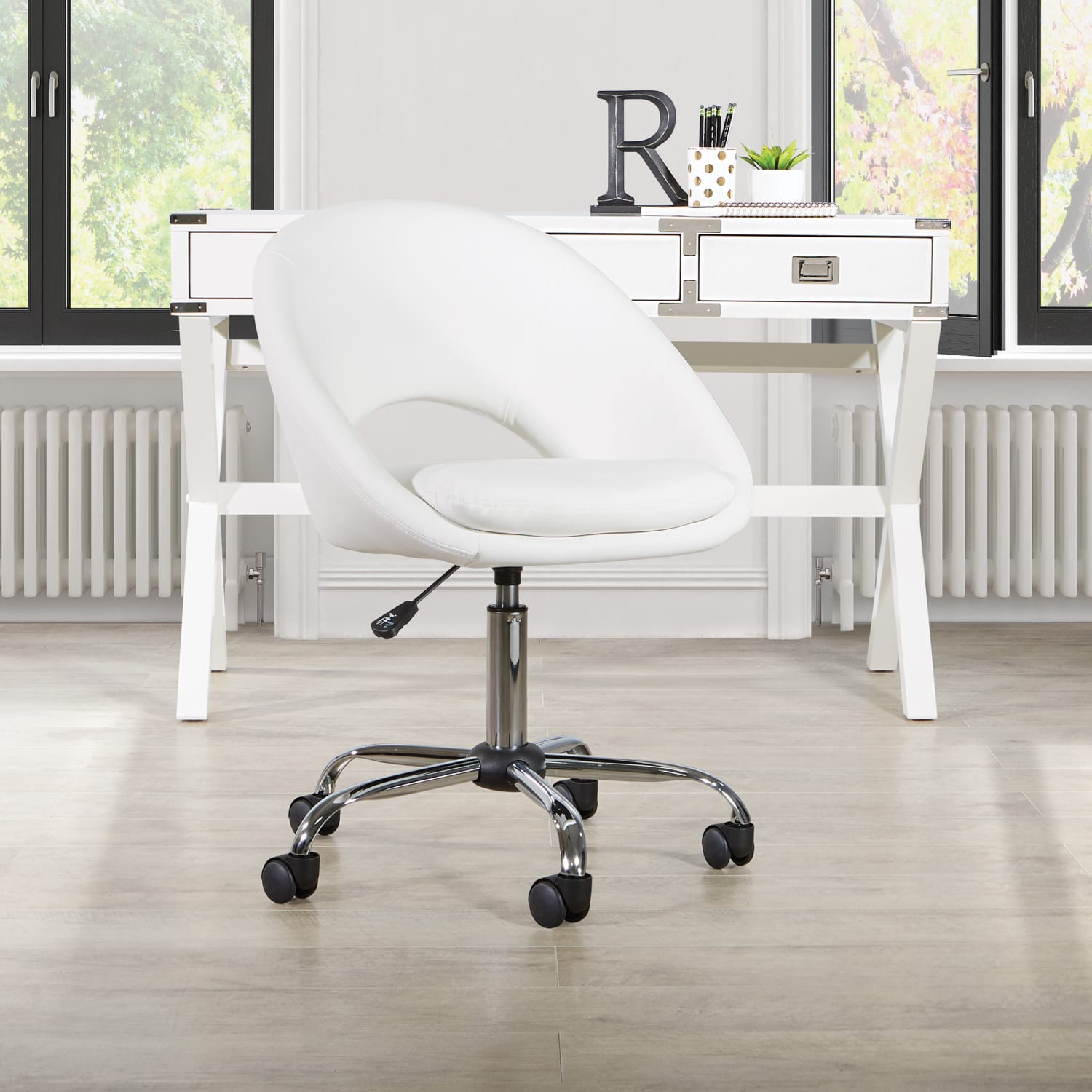 Office Star Milo MidBack Office Chair WhiteChrome PopularChairscom Office Star Milo Mid Back Office Chair WhiteChrome PopularChairscom