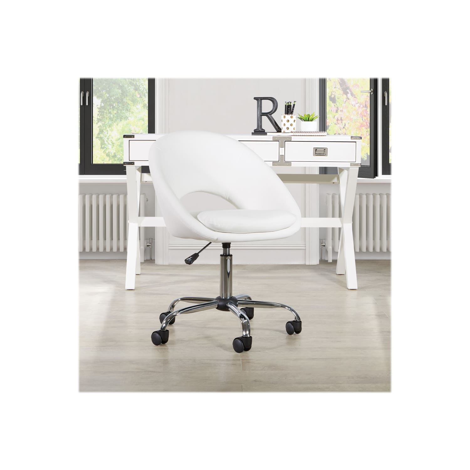 Office Star Milo MidBack Office Chair WhiteChrome PopularChairscom Office Star Milo Mid Back Office Chair WhiteChrome PopularChairscom