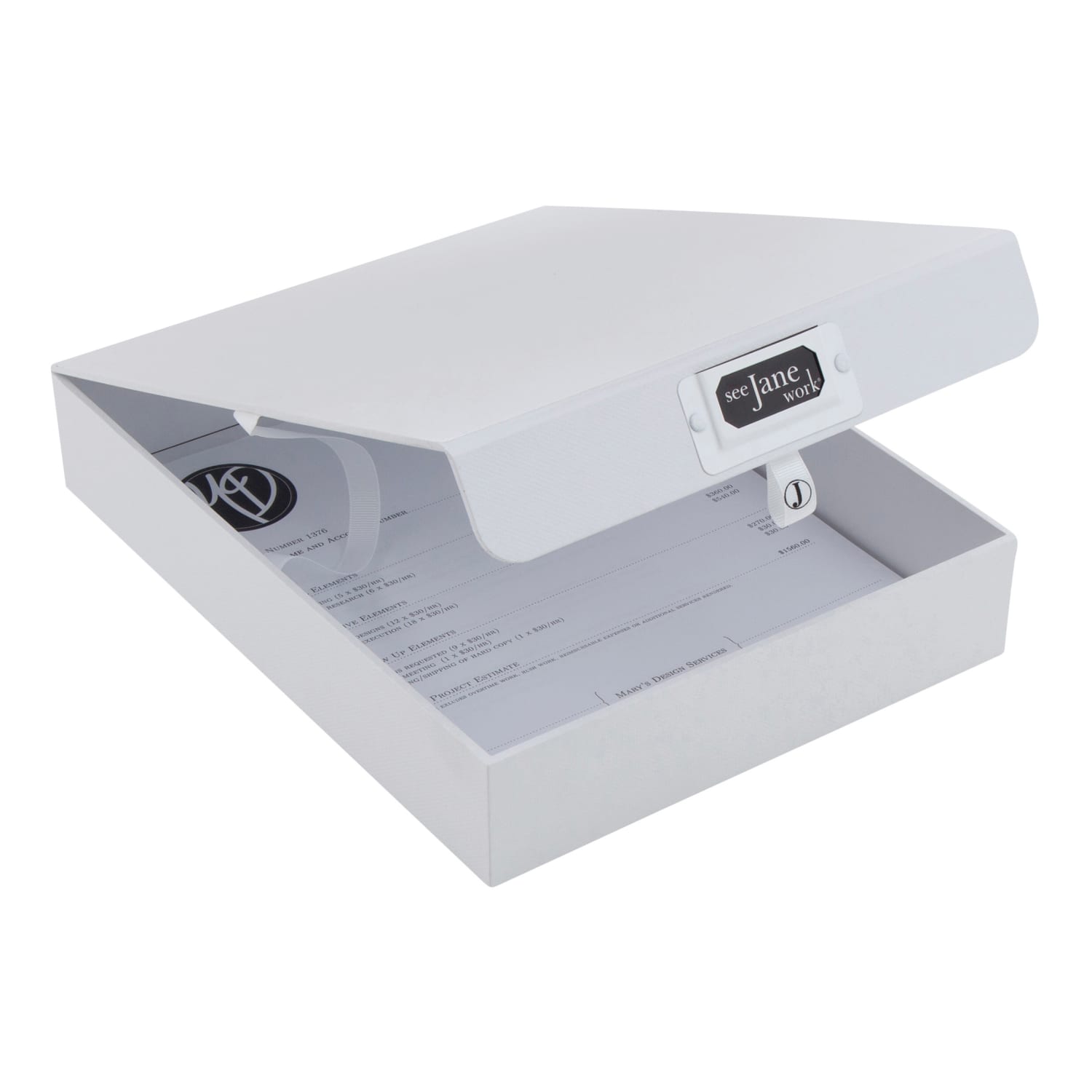 Realspace Standard-Duty Document Storage Box, 12in x 2-1/4in x 9-1/4in, White - Image 4