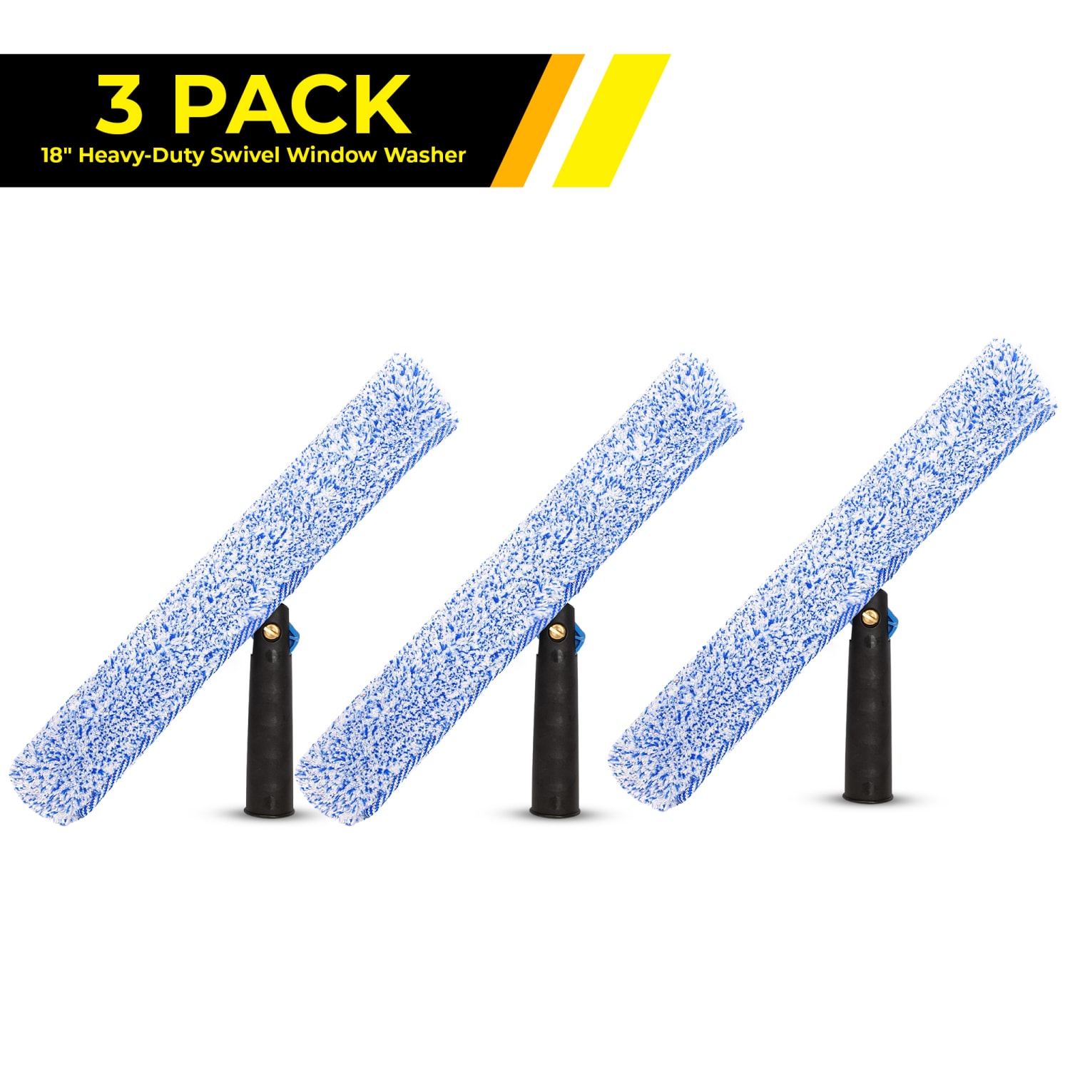 Gritt Commercial Heavy-Duty Swivel Window Washer, 18in, Blue, Pack Of 3 Washers - Image 3
